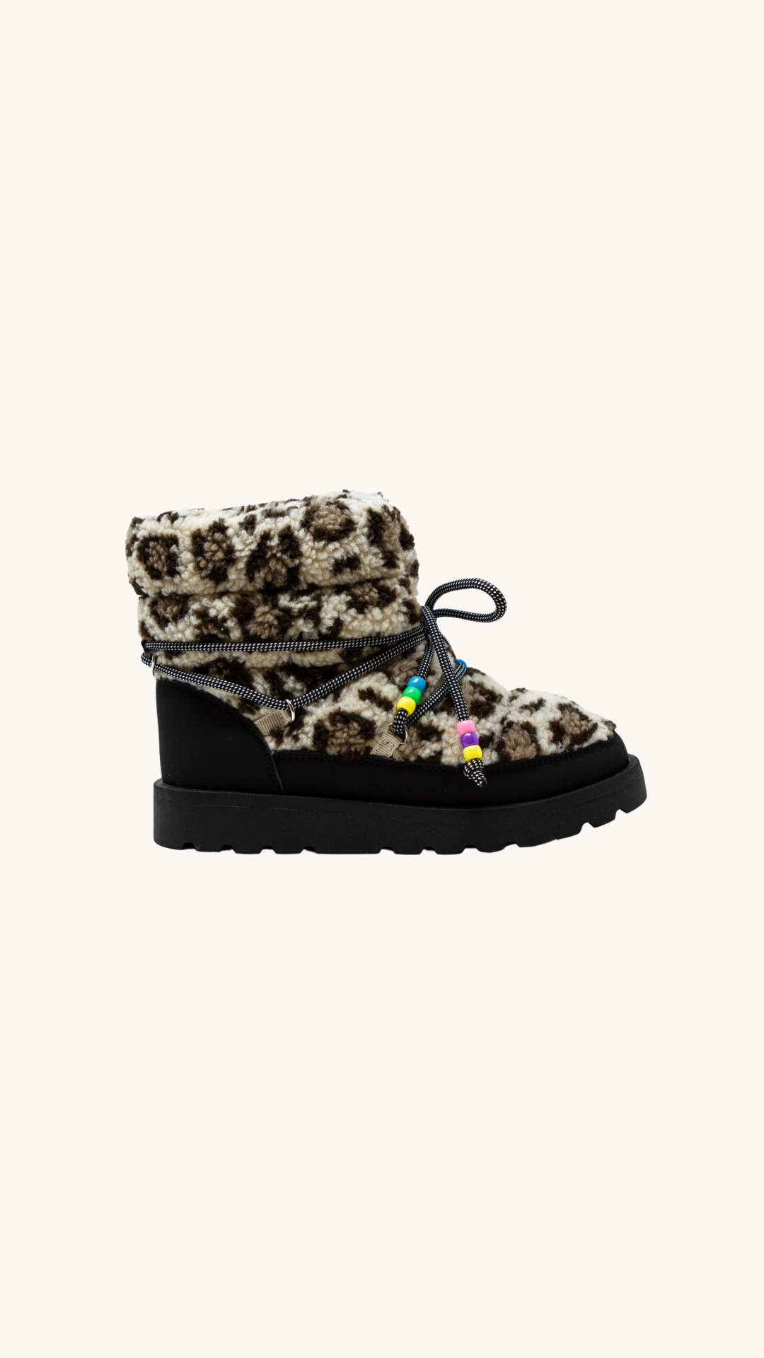 Fur snow boots leopard