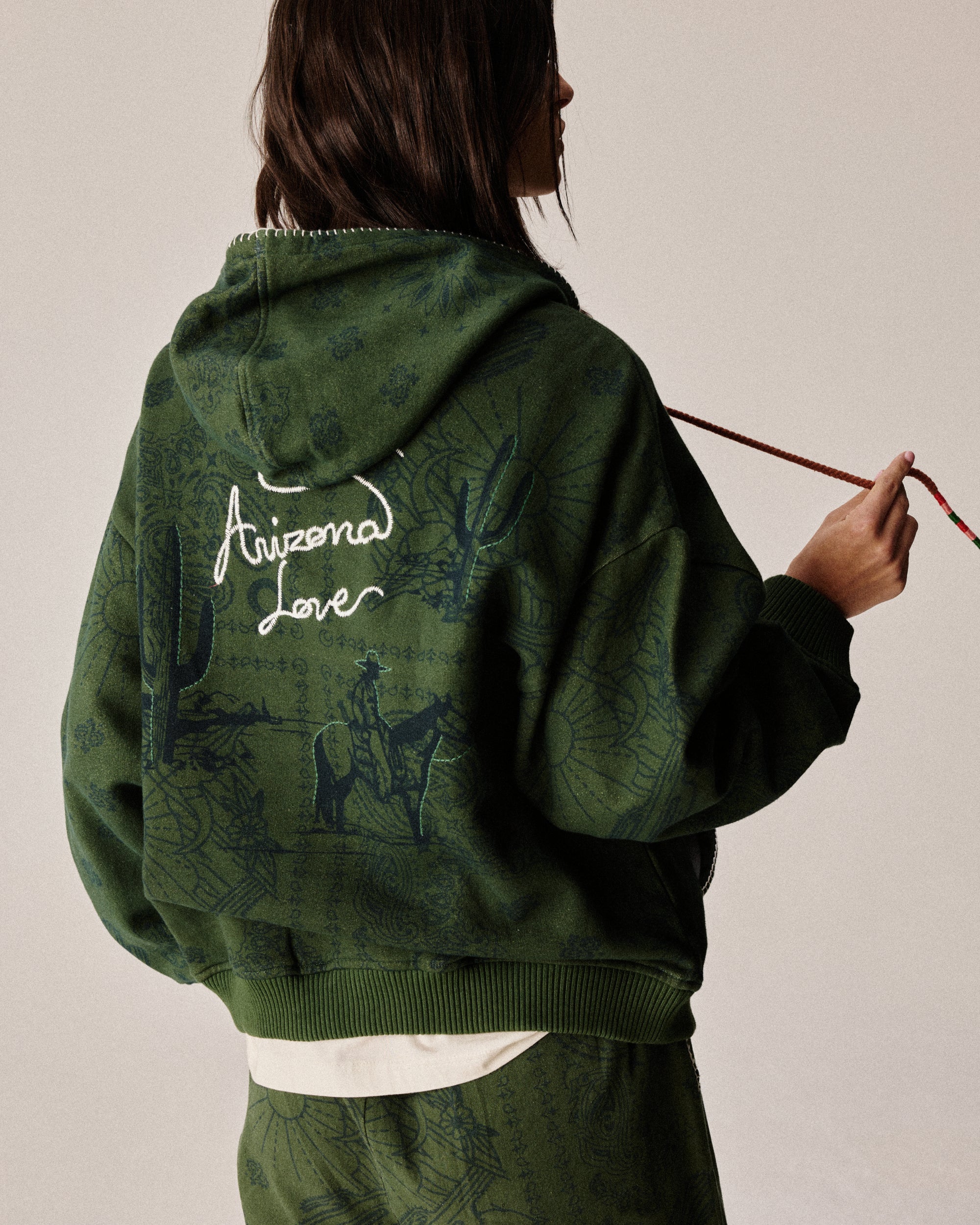 Sweat à capuche vert