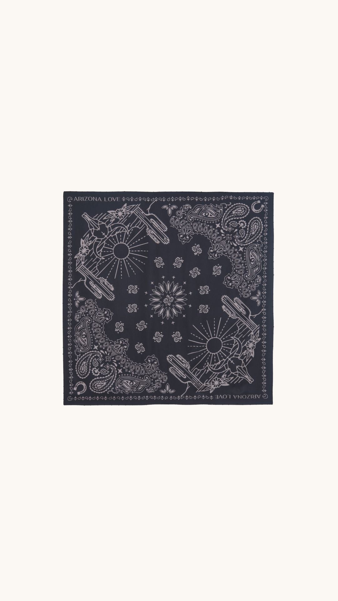 Foulard en soie bandana noir