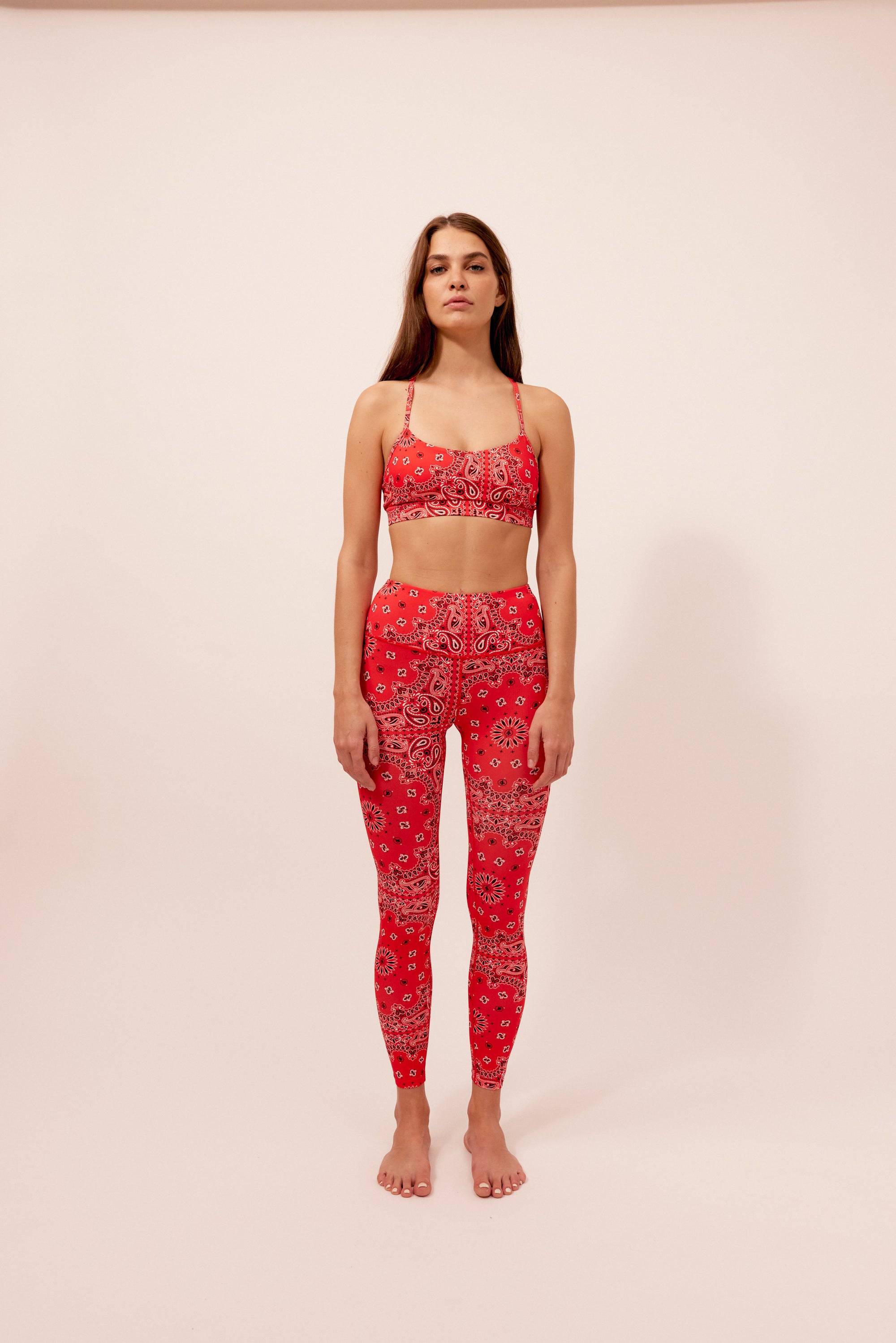 Legging de yoga bandana rouge