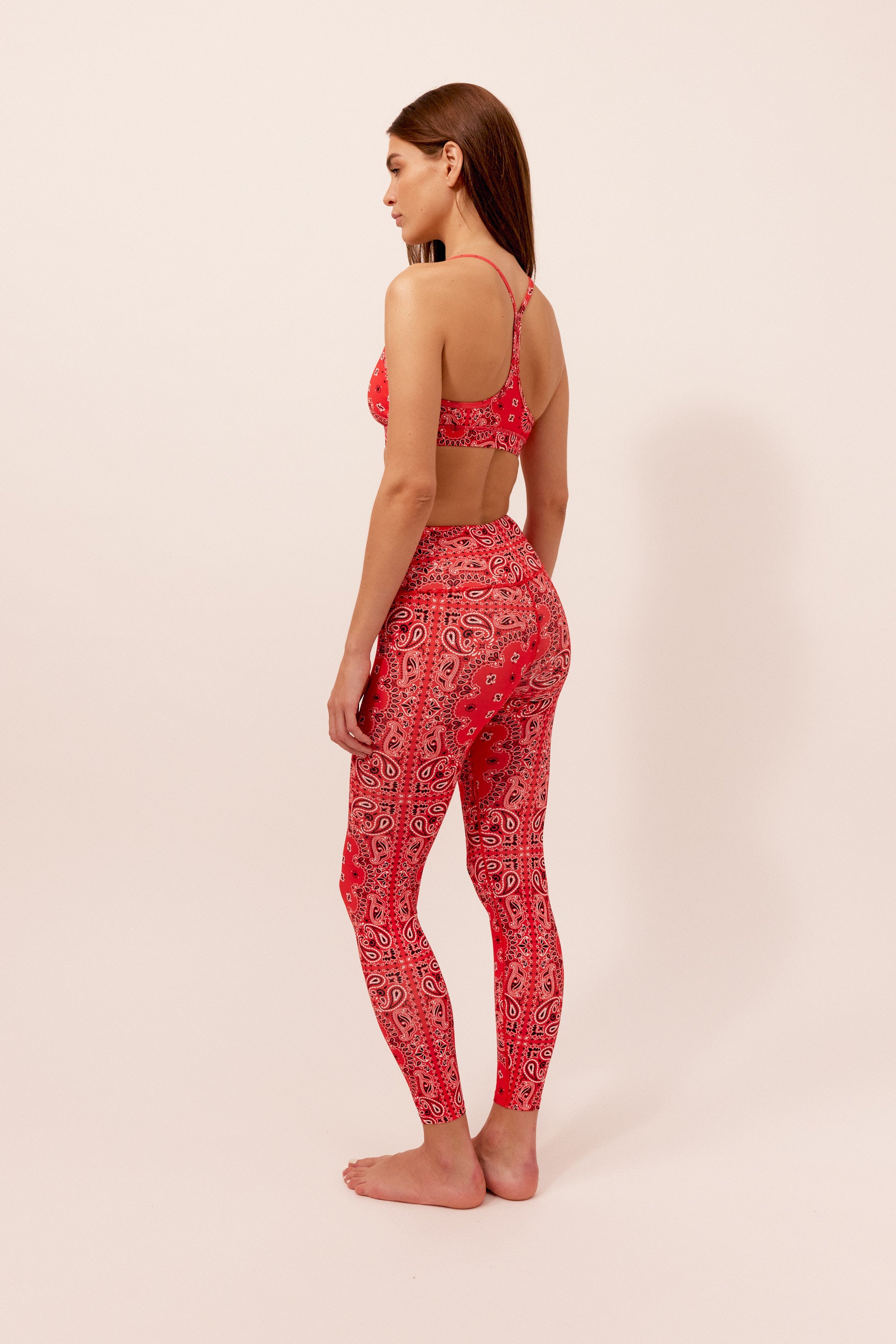 YOGA LEGGING RED BANDANA
