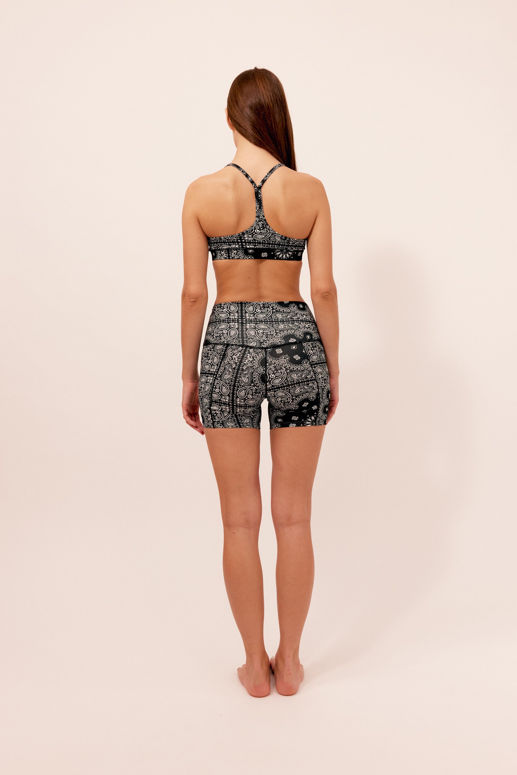 Short de yoga bandana noir
