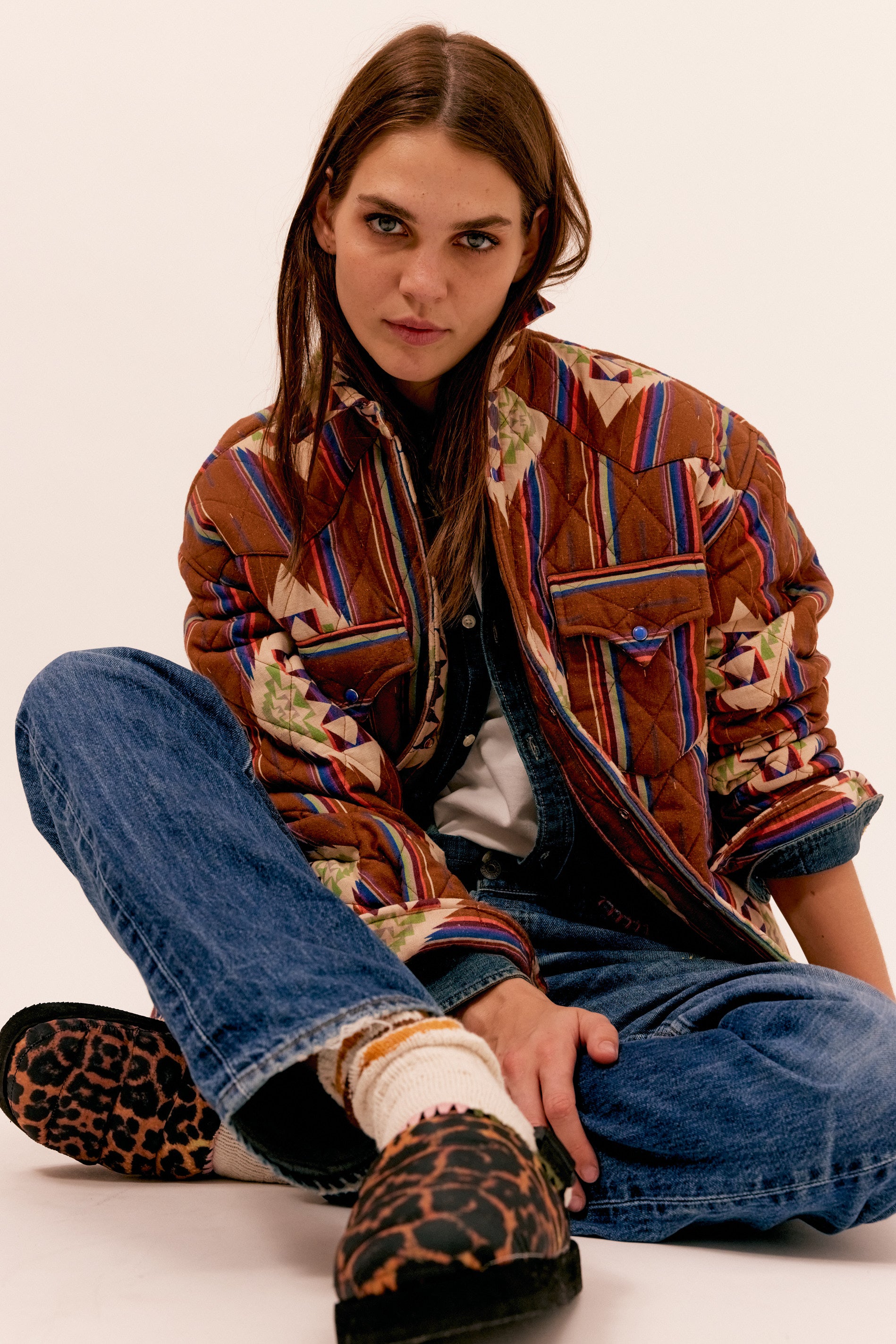 Quilt shirt jacket navajo