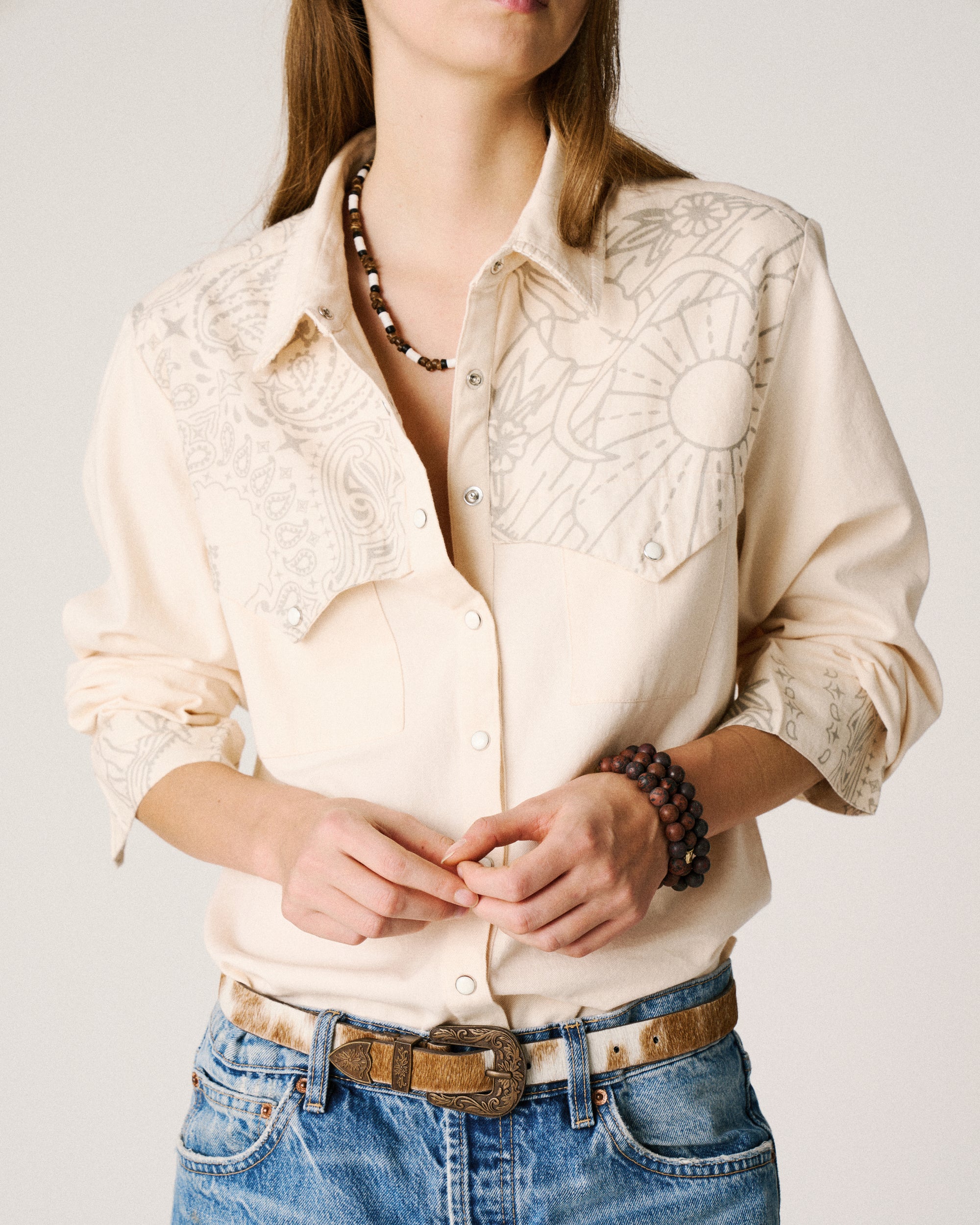 Chemise bandana crème