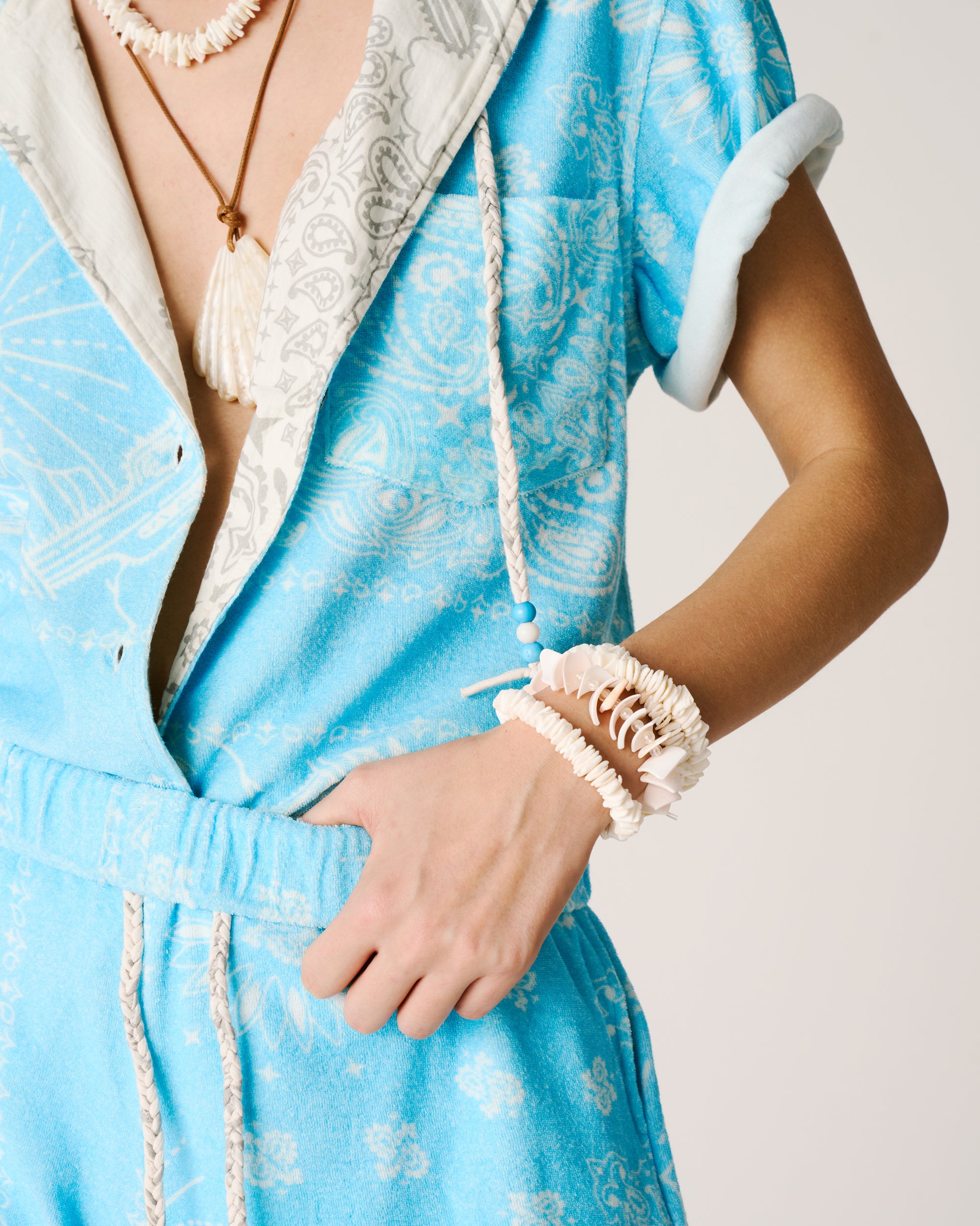 Chemise en éponge bandana bleu