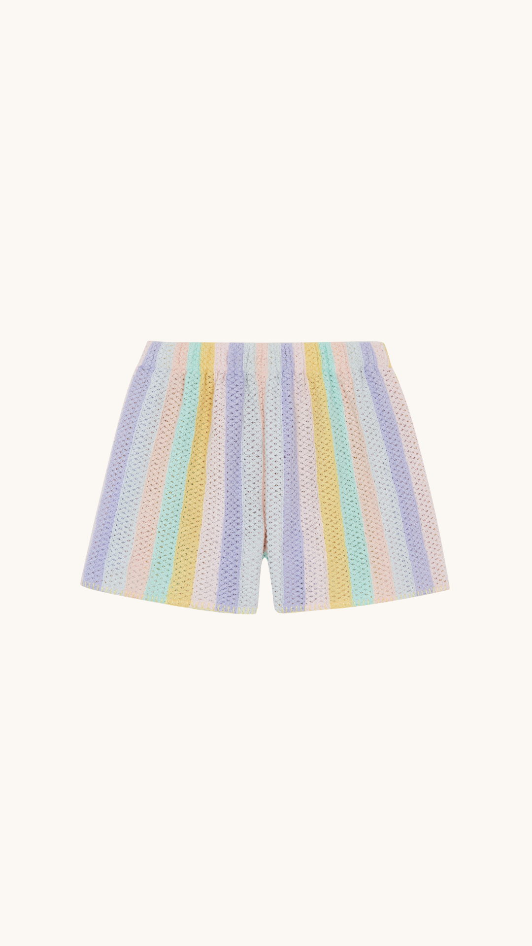Short en crochet pastel