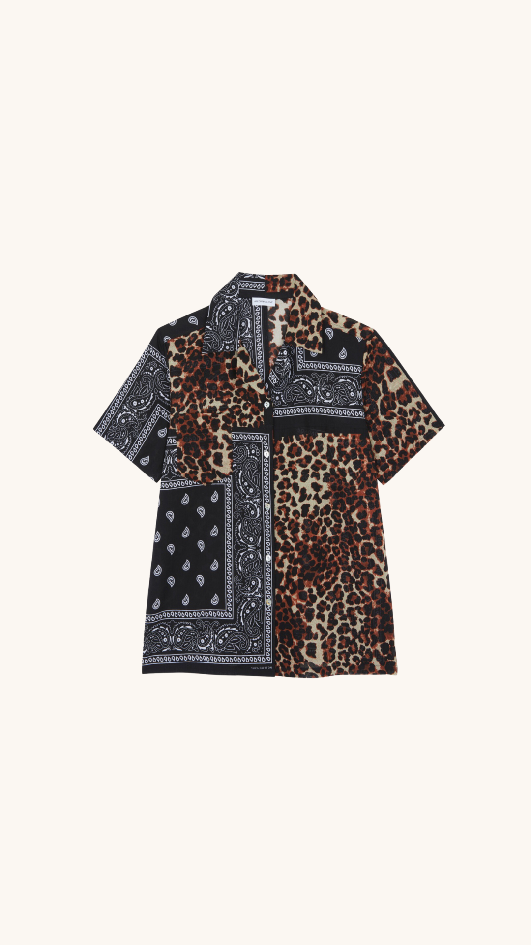 Chemise bandana léopard noire