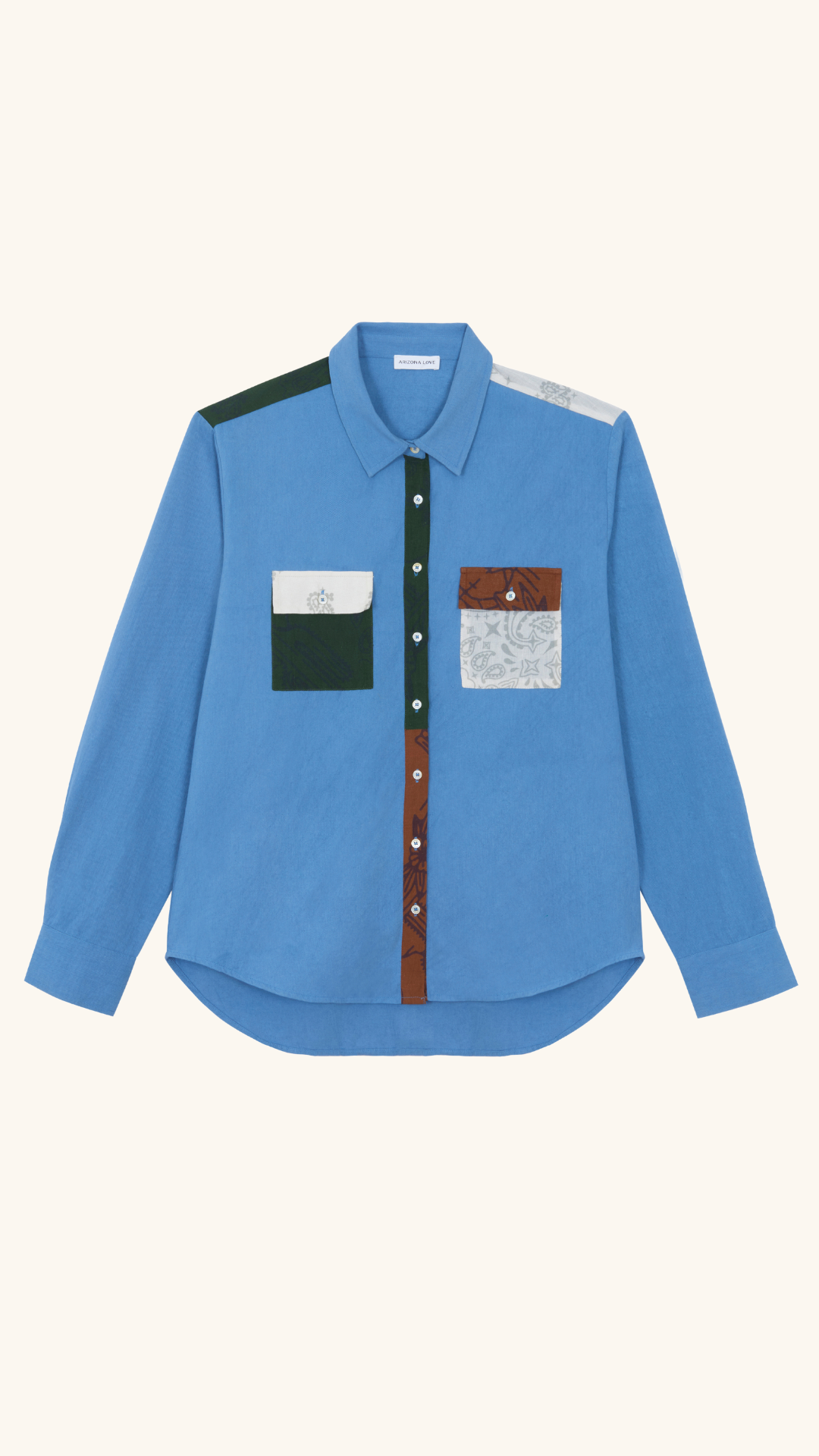 Chemise en jean patchwork