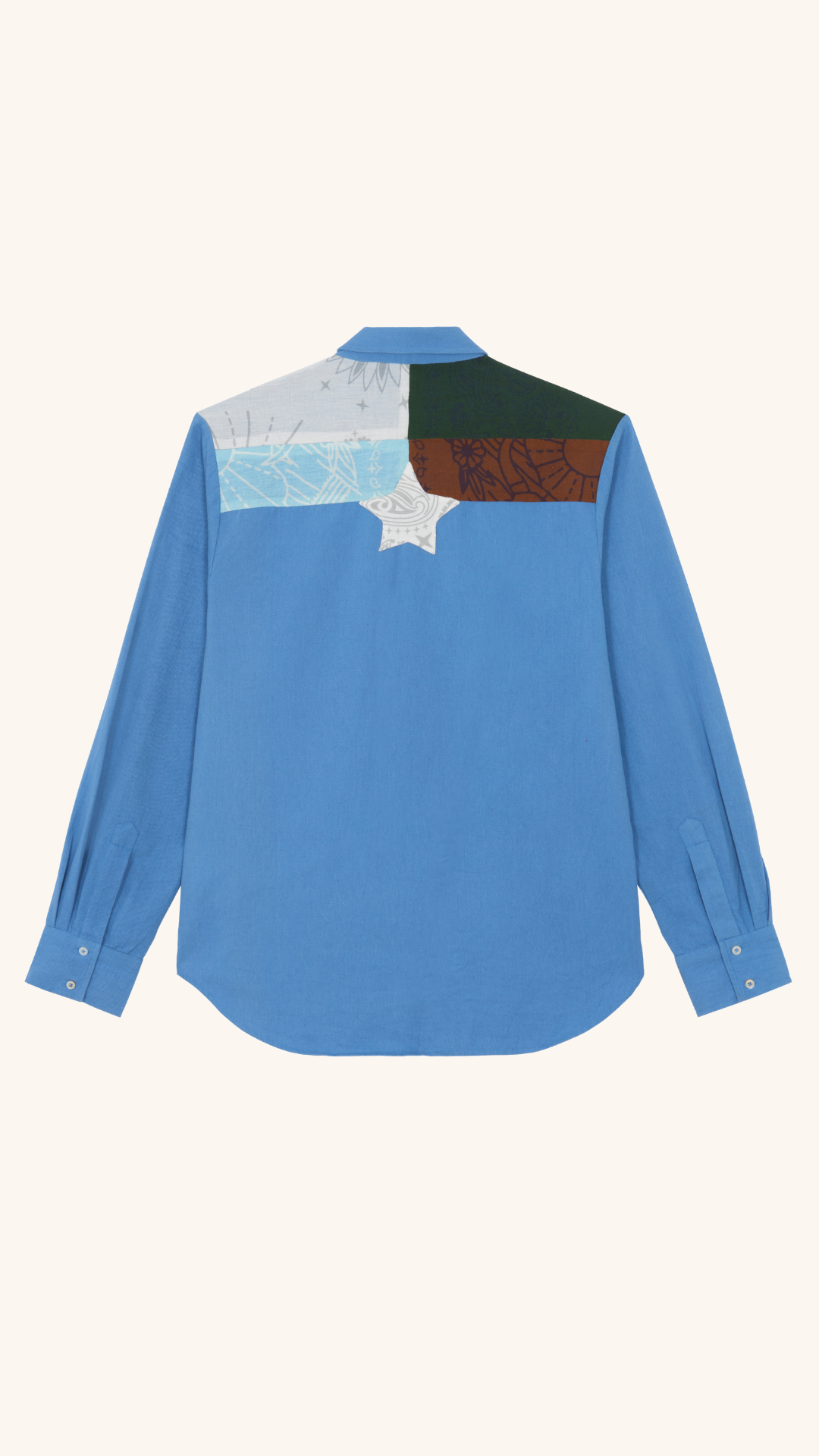 Chemise en jean patchwork