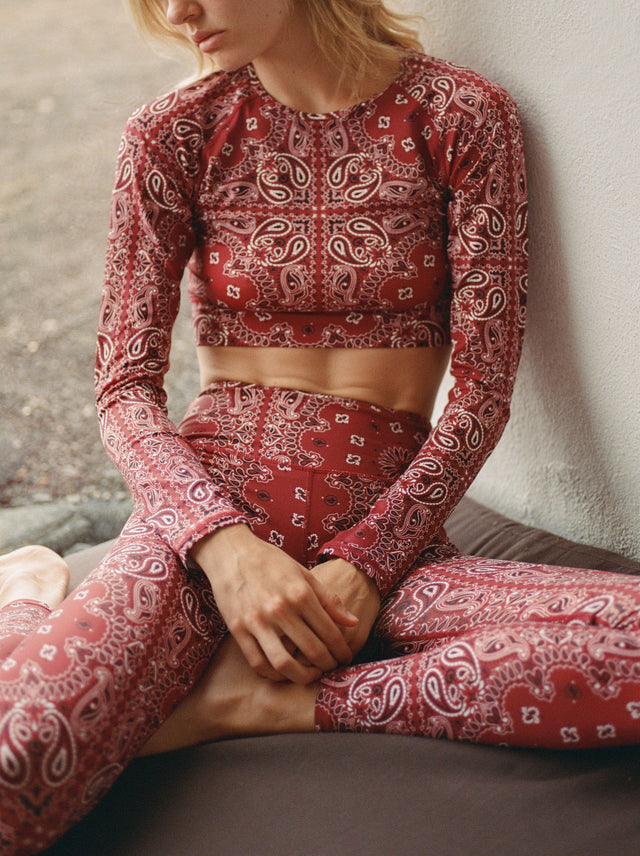 Yoga long sleeve top burgundy