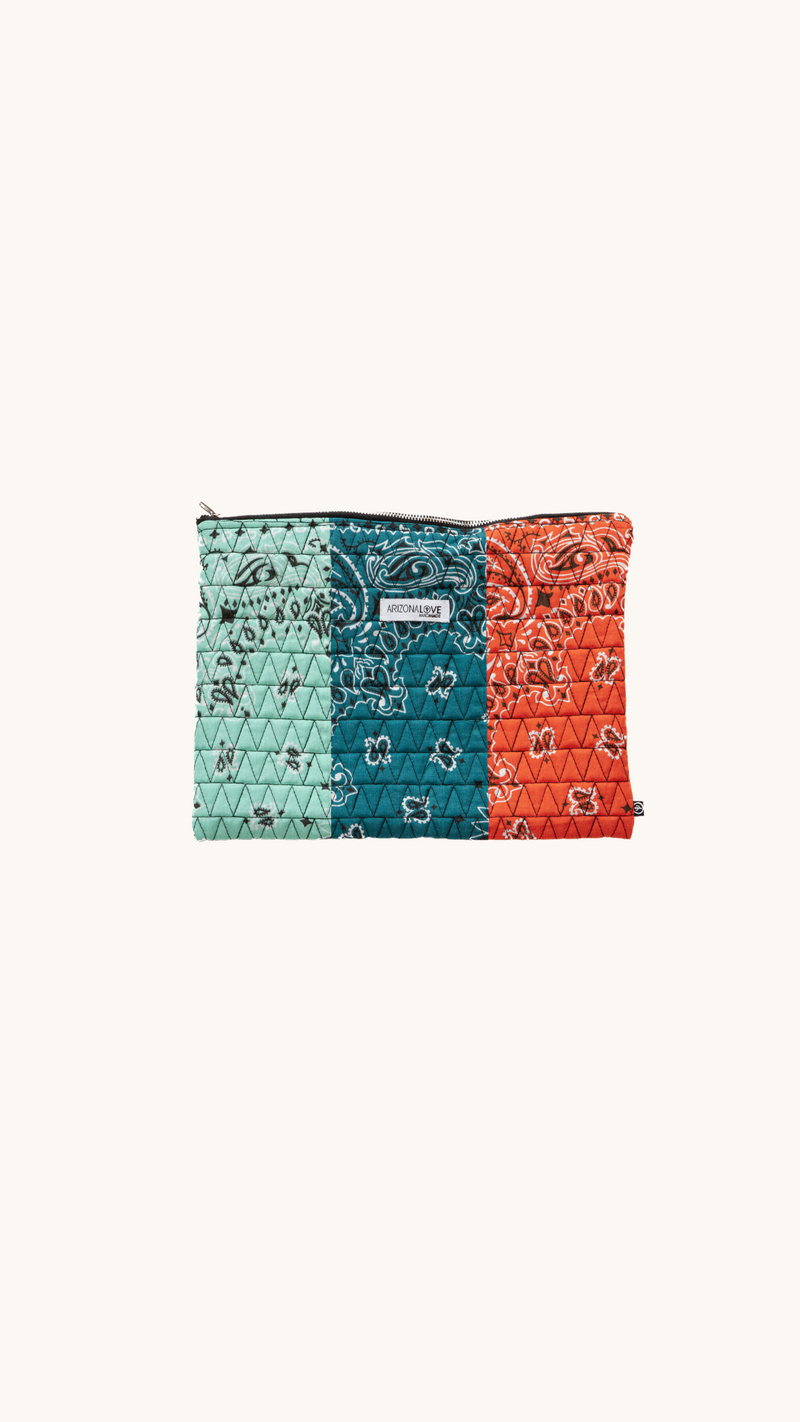 Bandana quilt pouch mix teal