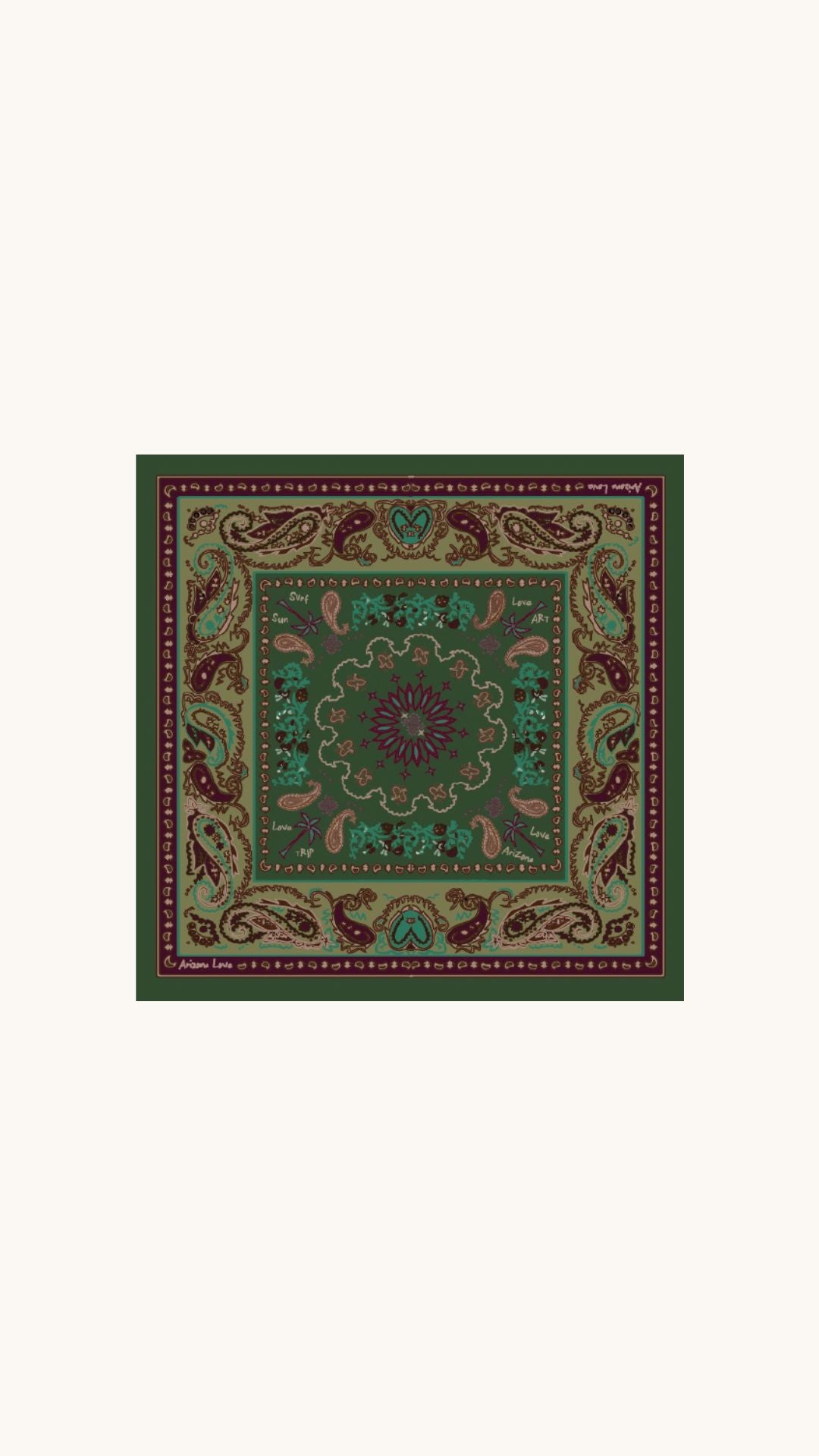 Boho green scarf