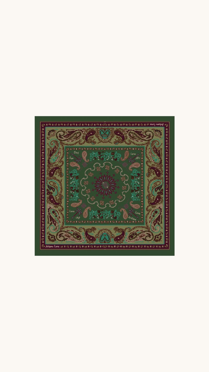 Boho green scarf