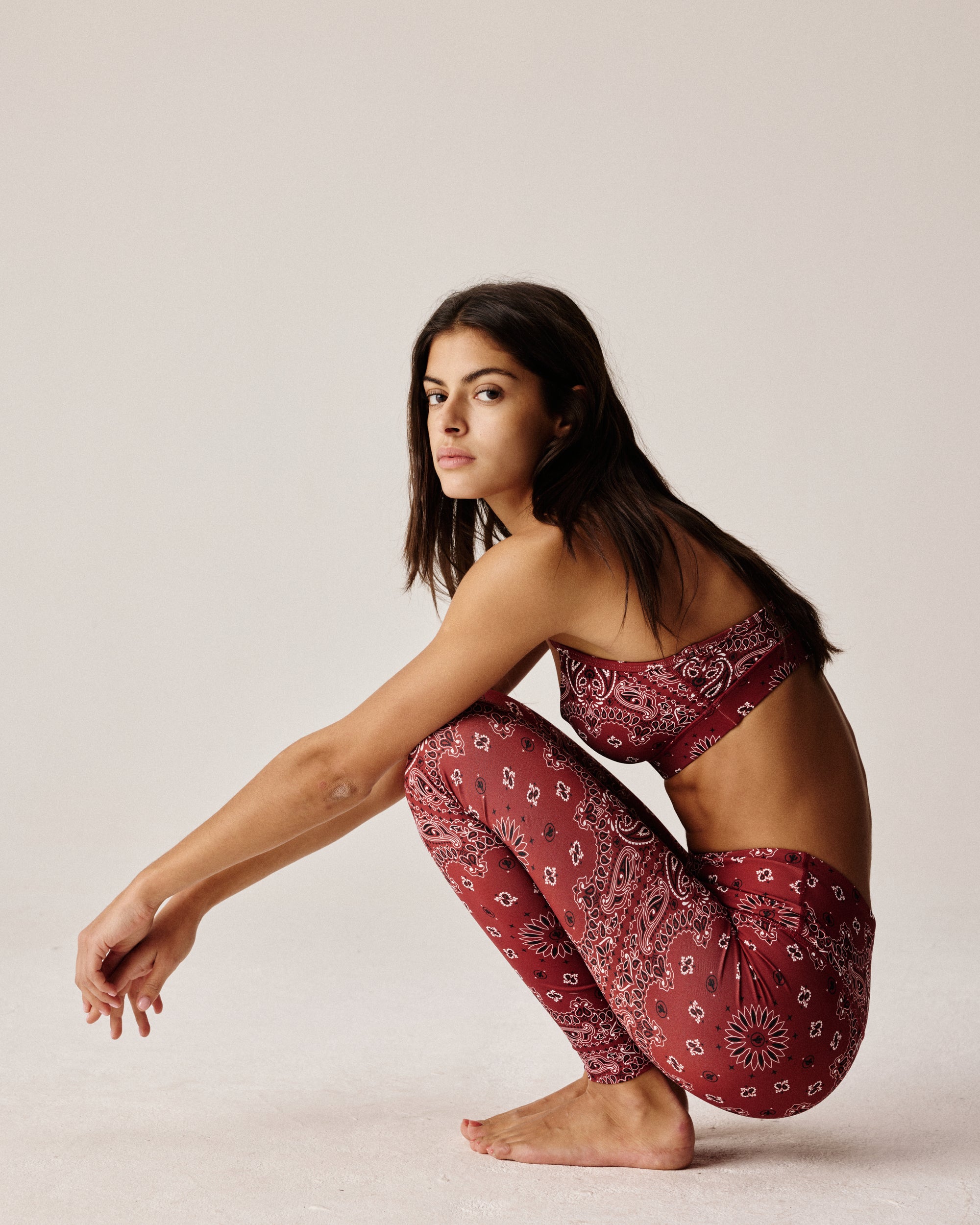 YOGA LEGGING BURGUNDY BANDANA