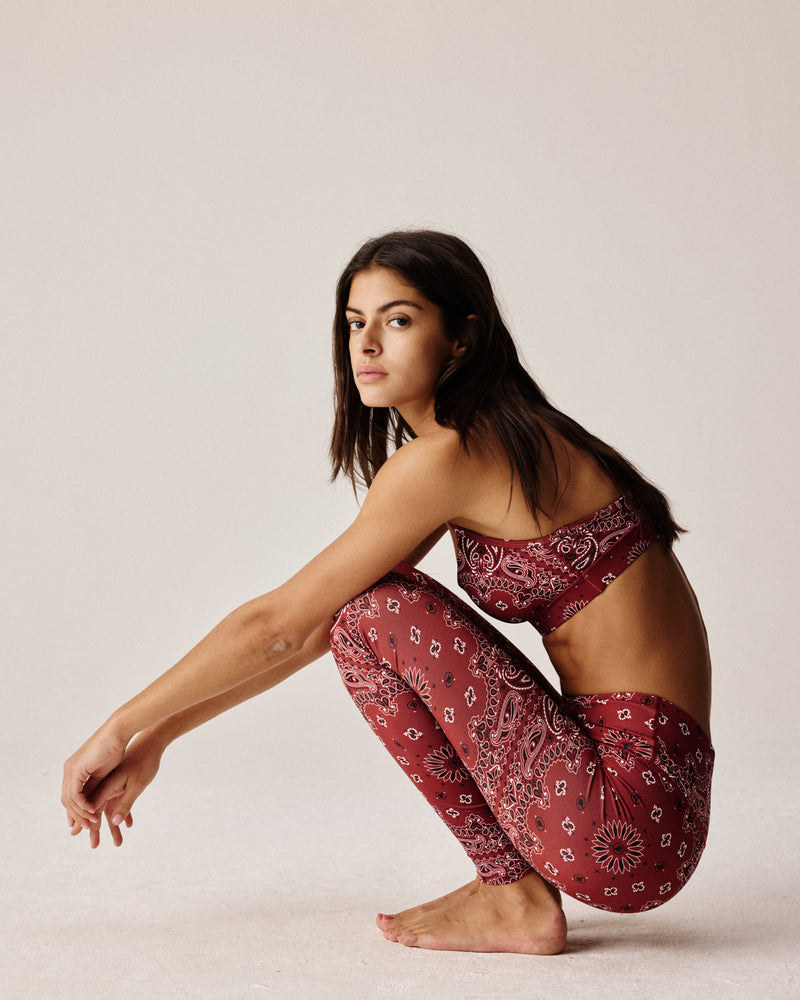 YOGA LEGGING BURGUNDY BANDANA