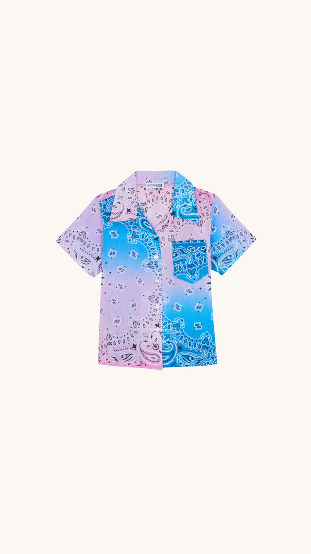 Chemise enfant bleu & rose