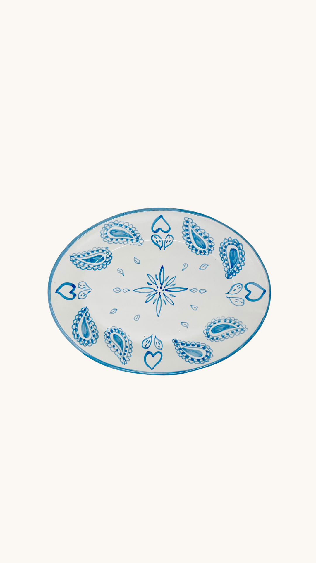 Platter 32cm bandana blue
