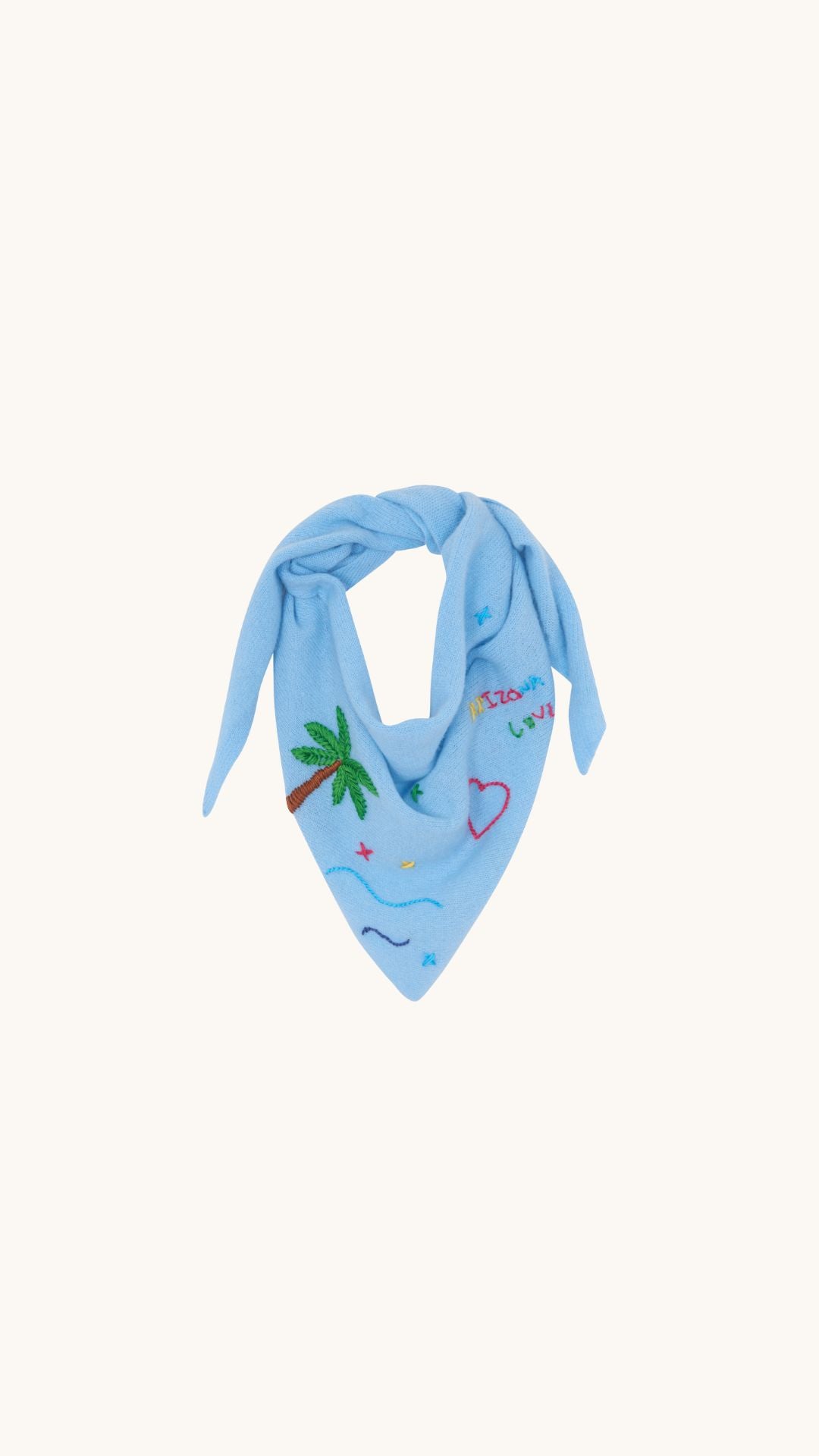 Palm light blue scarf