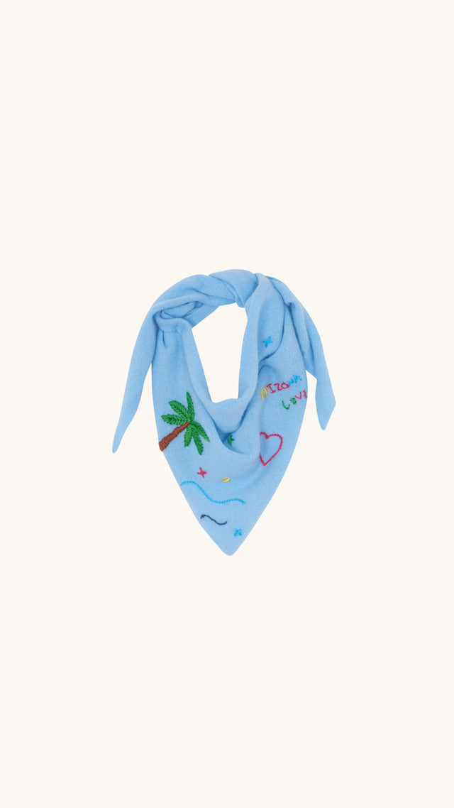 Palm light blue scarf