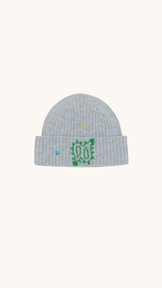 Bonnet tricoté gris