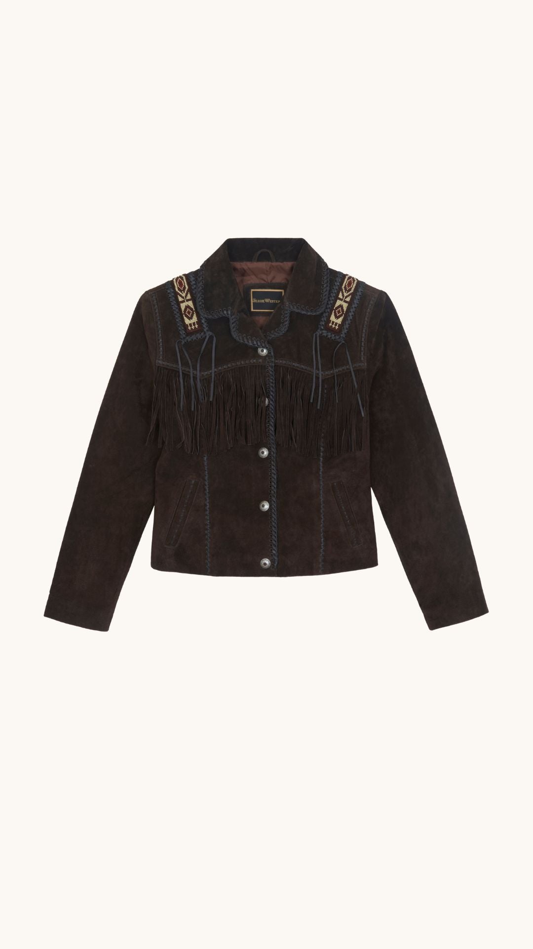 Veste à perles en daim