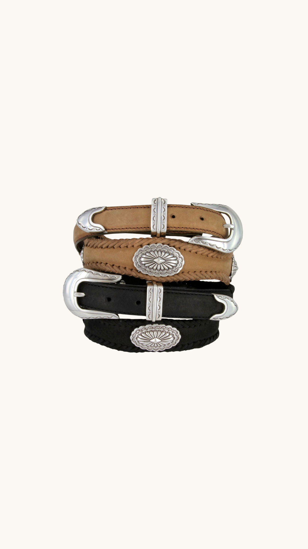 Ceinture à conchos noirs