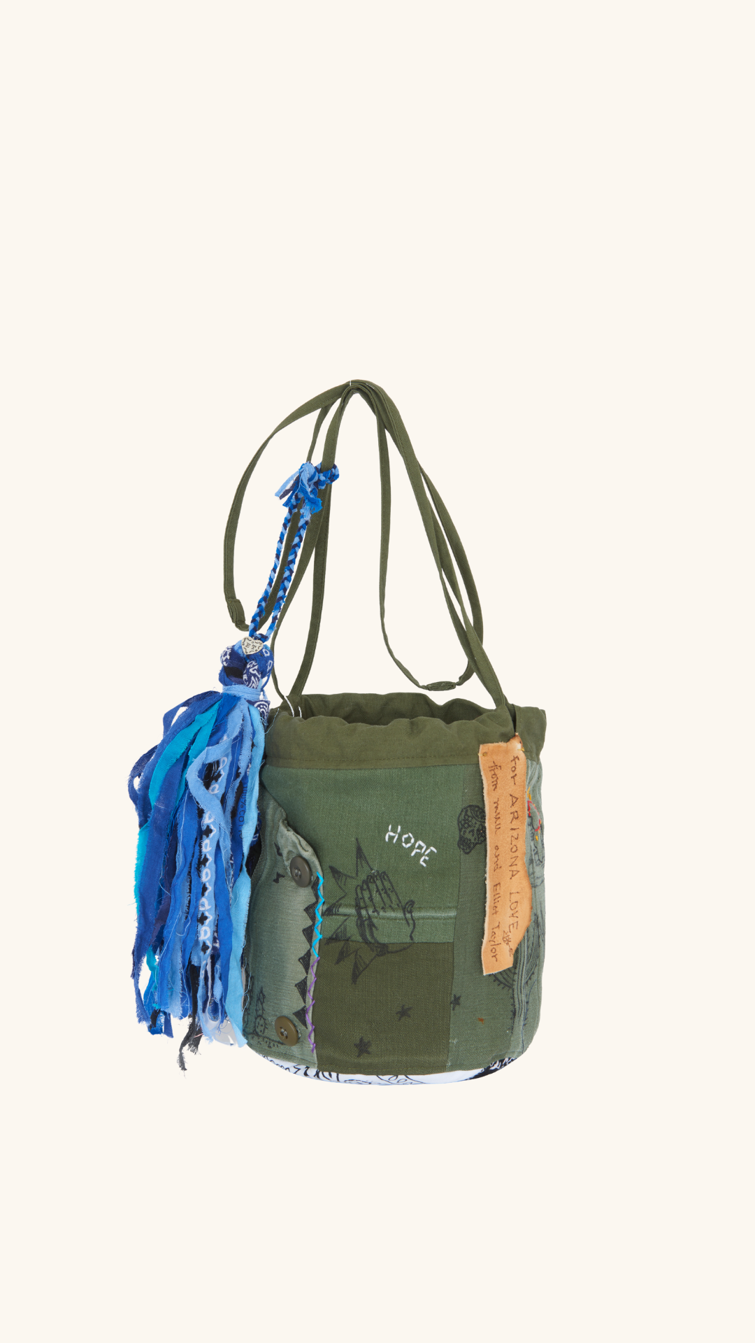Sac bandana militaire bleu kaki