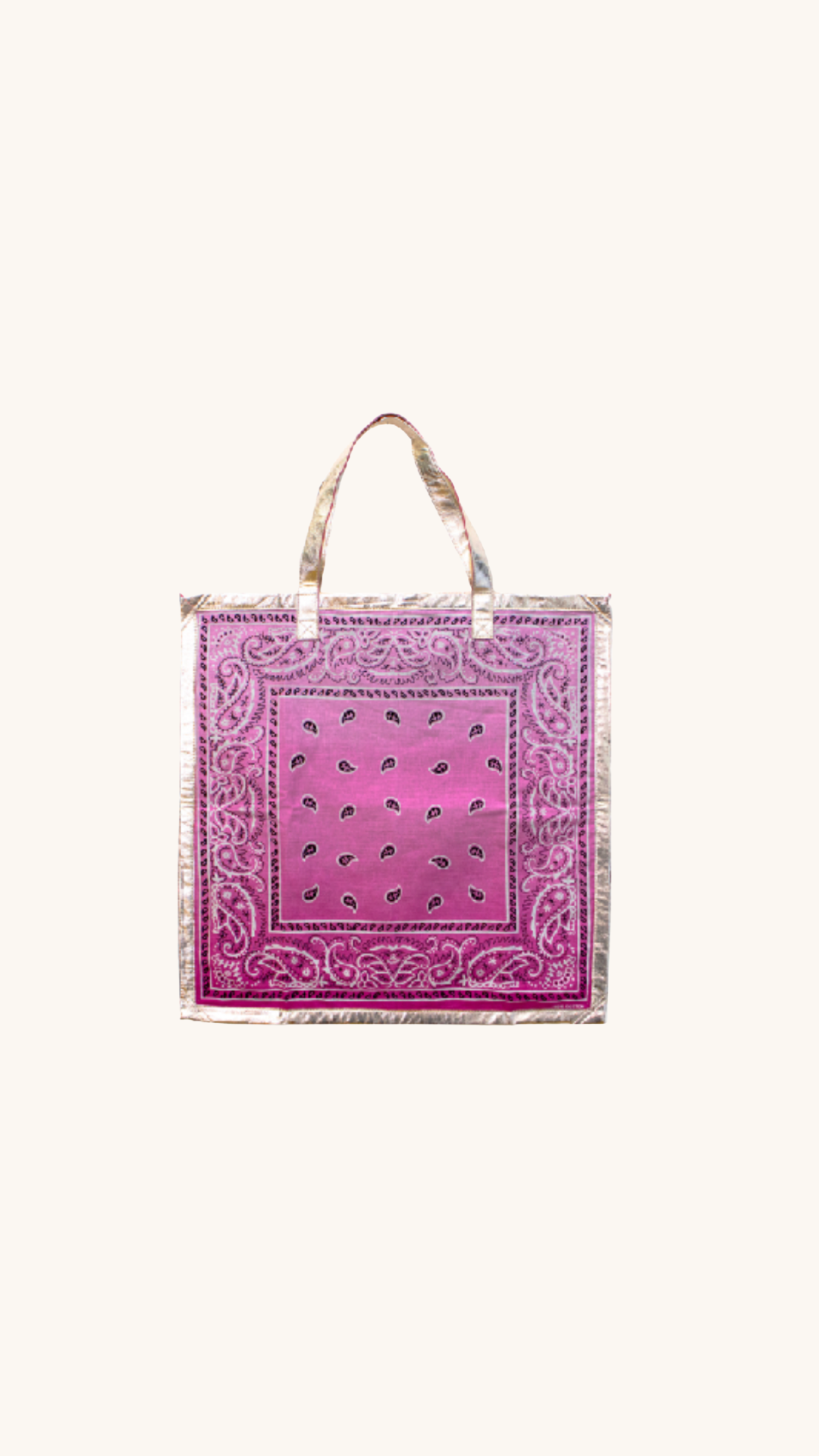 Bandana Leather Beach Bag Pink