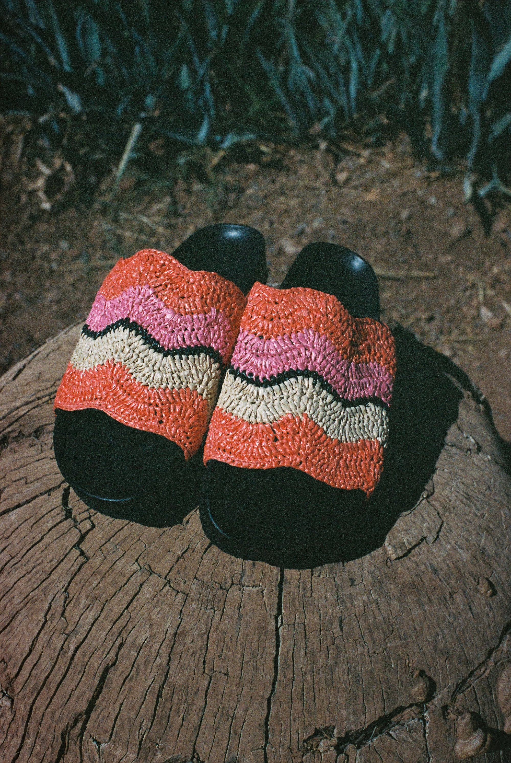 Orange wave sandals