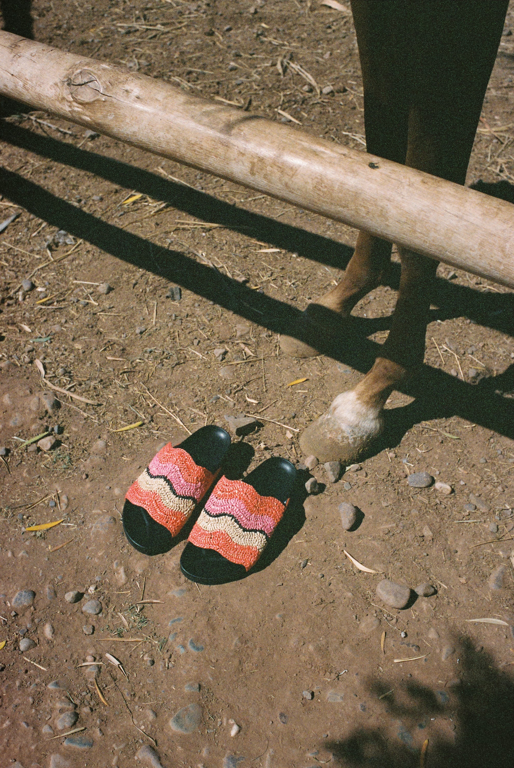 Orange wave sandals