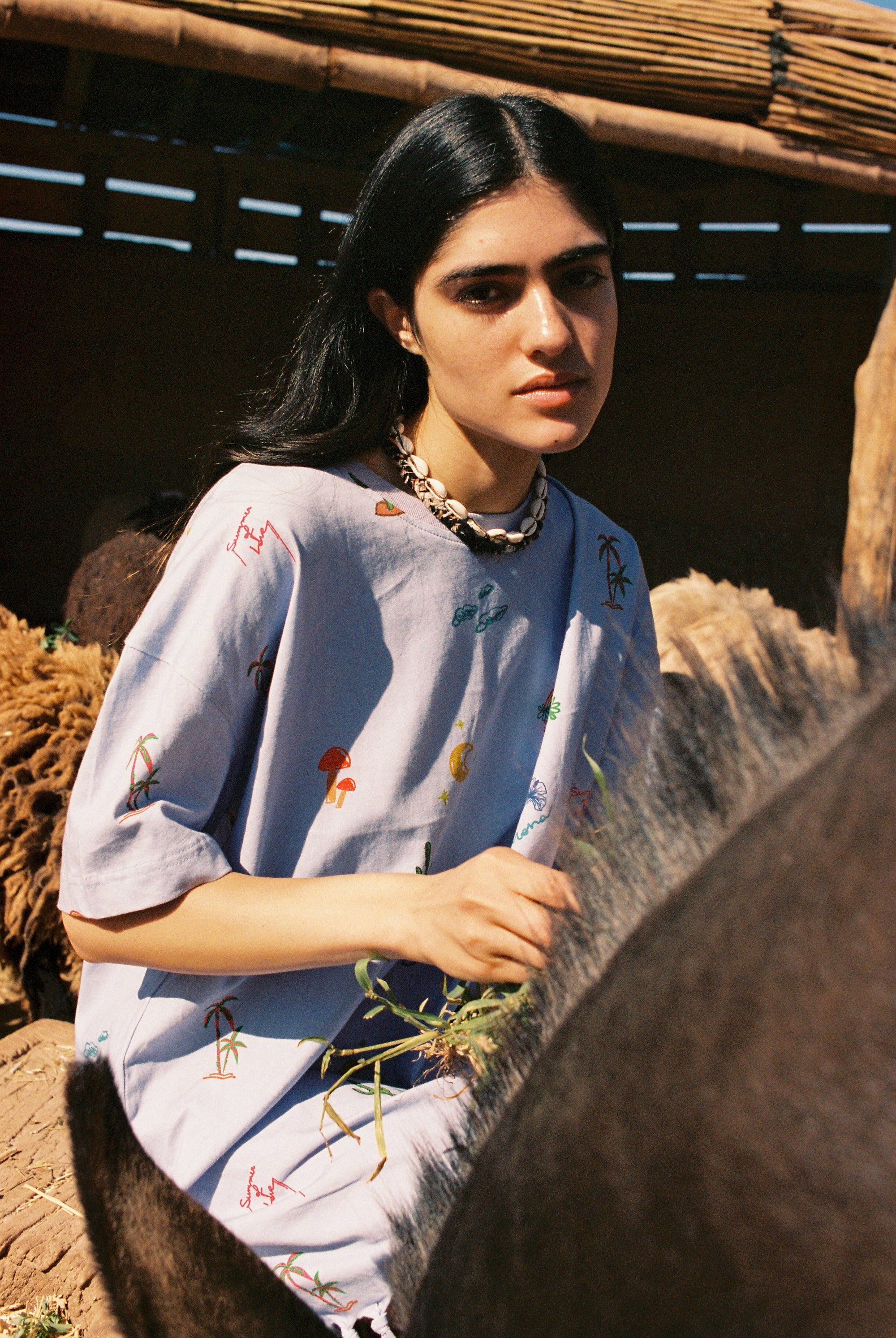 Robe à franges lilas