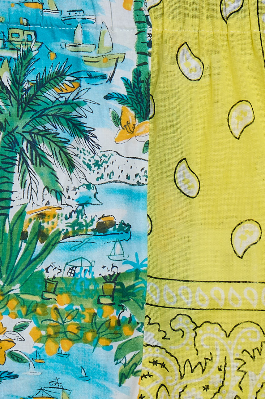 Short enfant Hawai bandana jaune