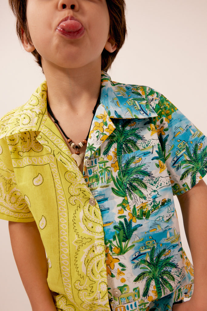 Shirt Kids Hawai Yellow Bandana