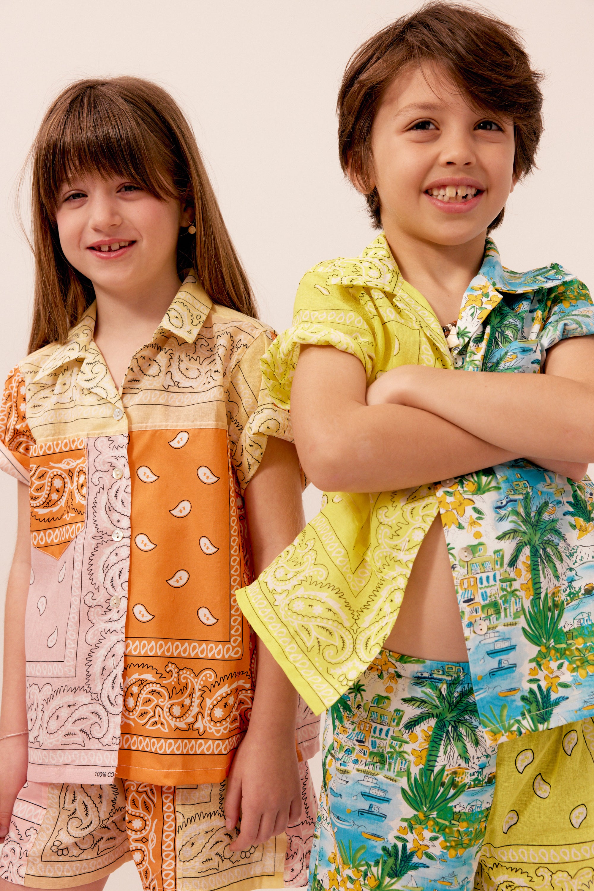 Chemise enfant bandana pastel
