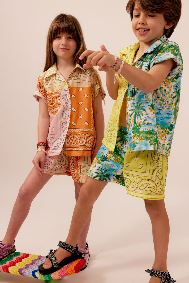 Short enfant bandana pastel 
