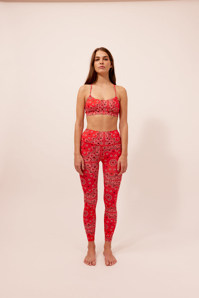 Yoga bra red bandana