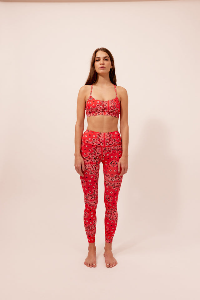 Legging de yoga bandana rouge