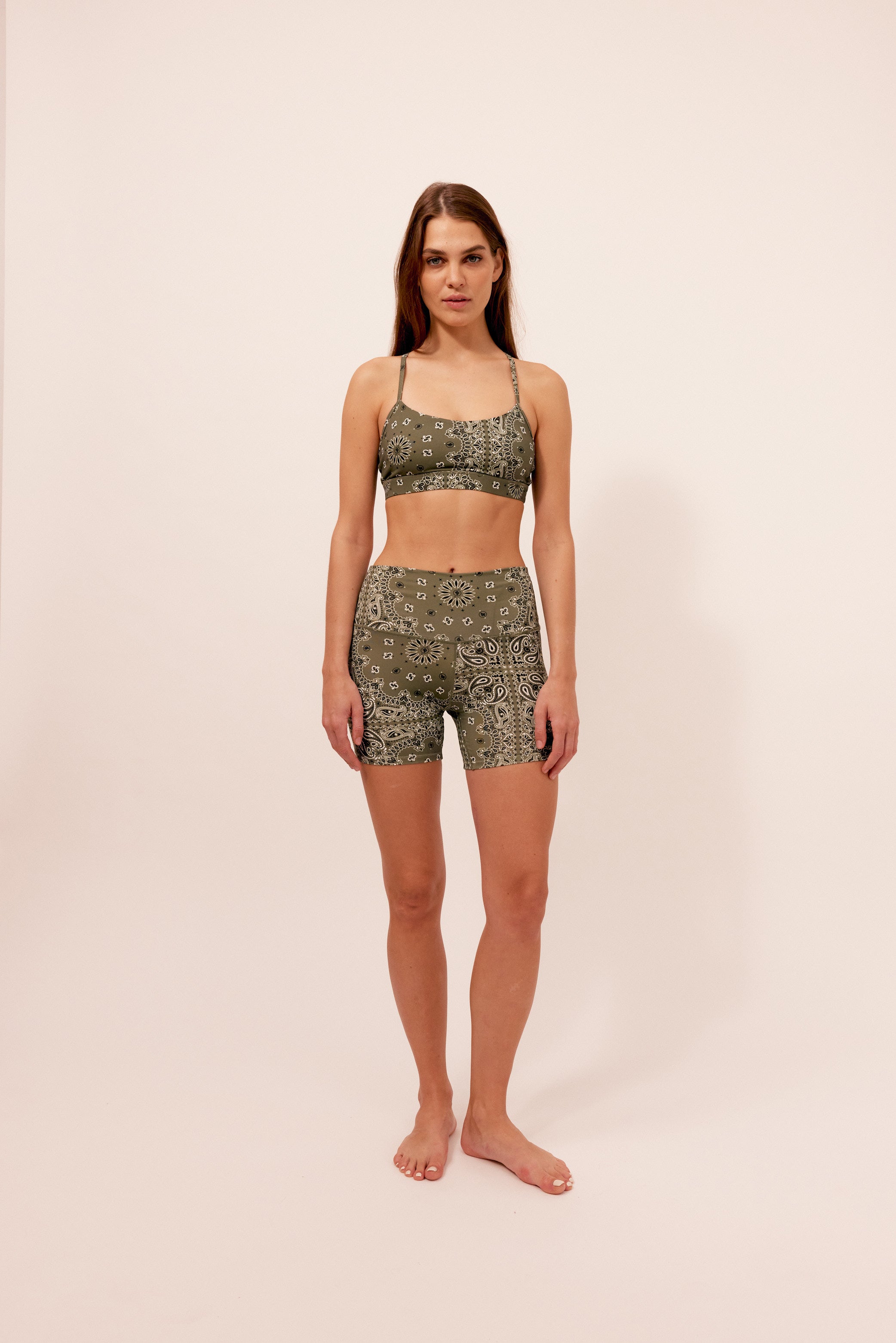 Yoga short kaki bandana – Arizona Love