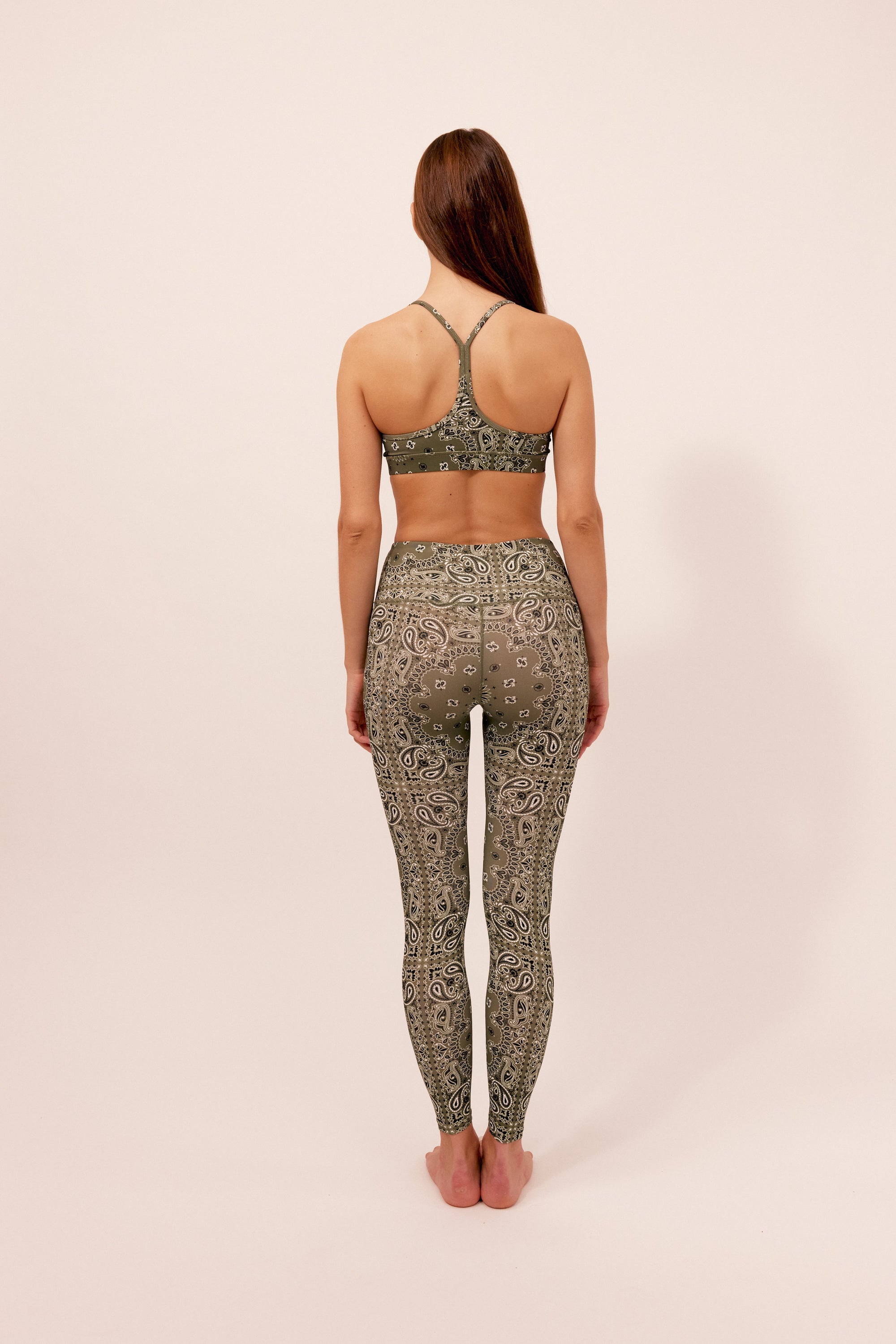 Yoga bra kaki bandana