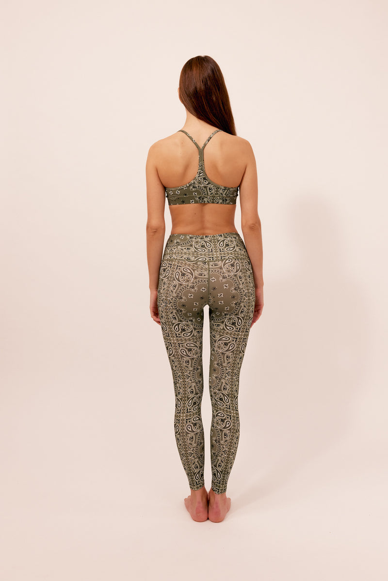 Brassière de yoga bandana kaki