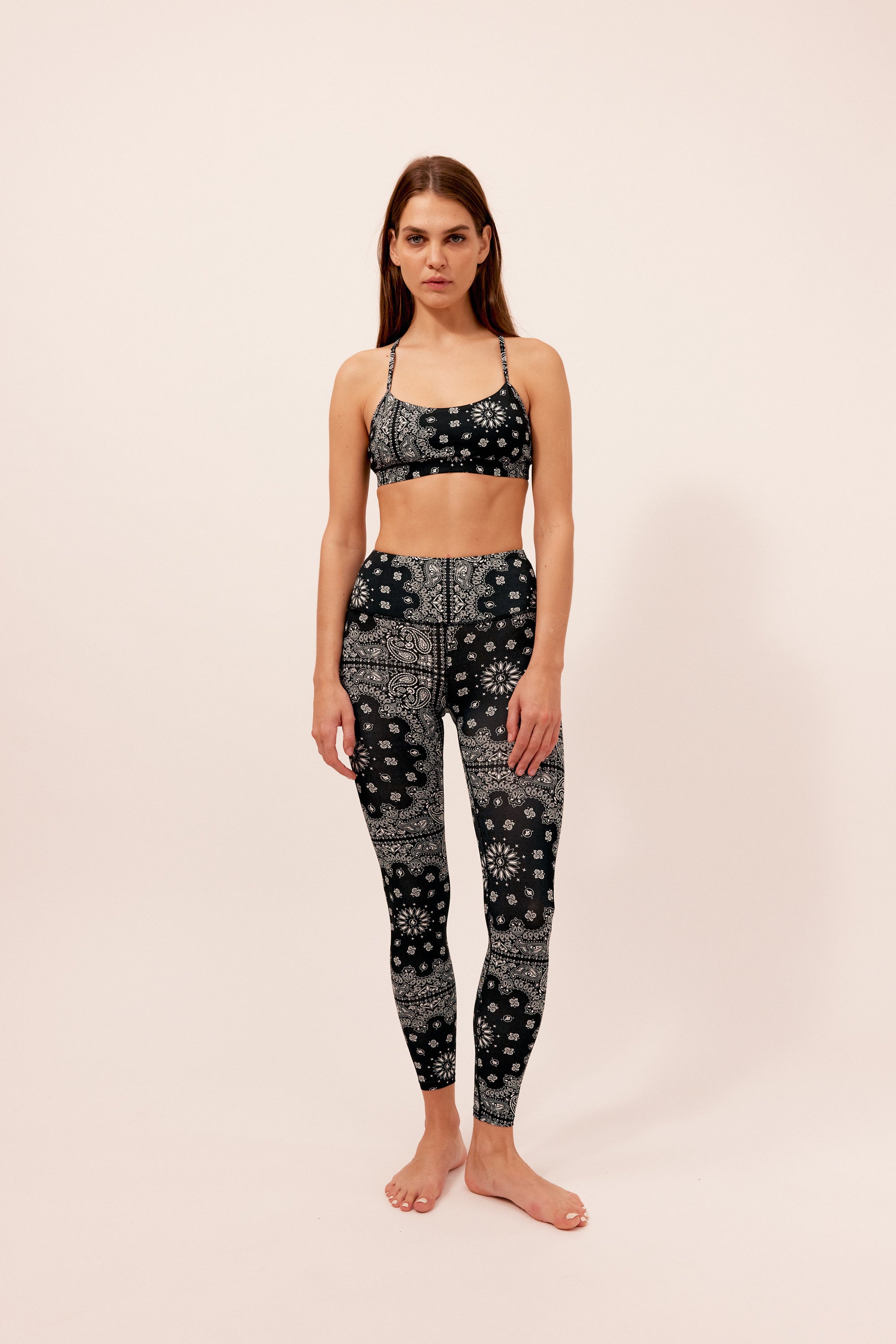 Legging de yoga bandana noir