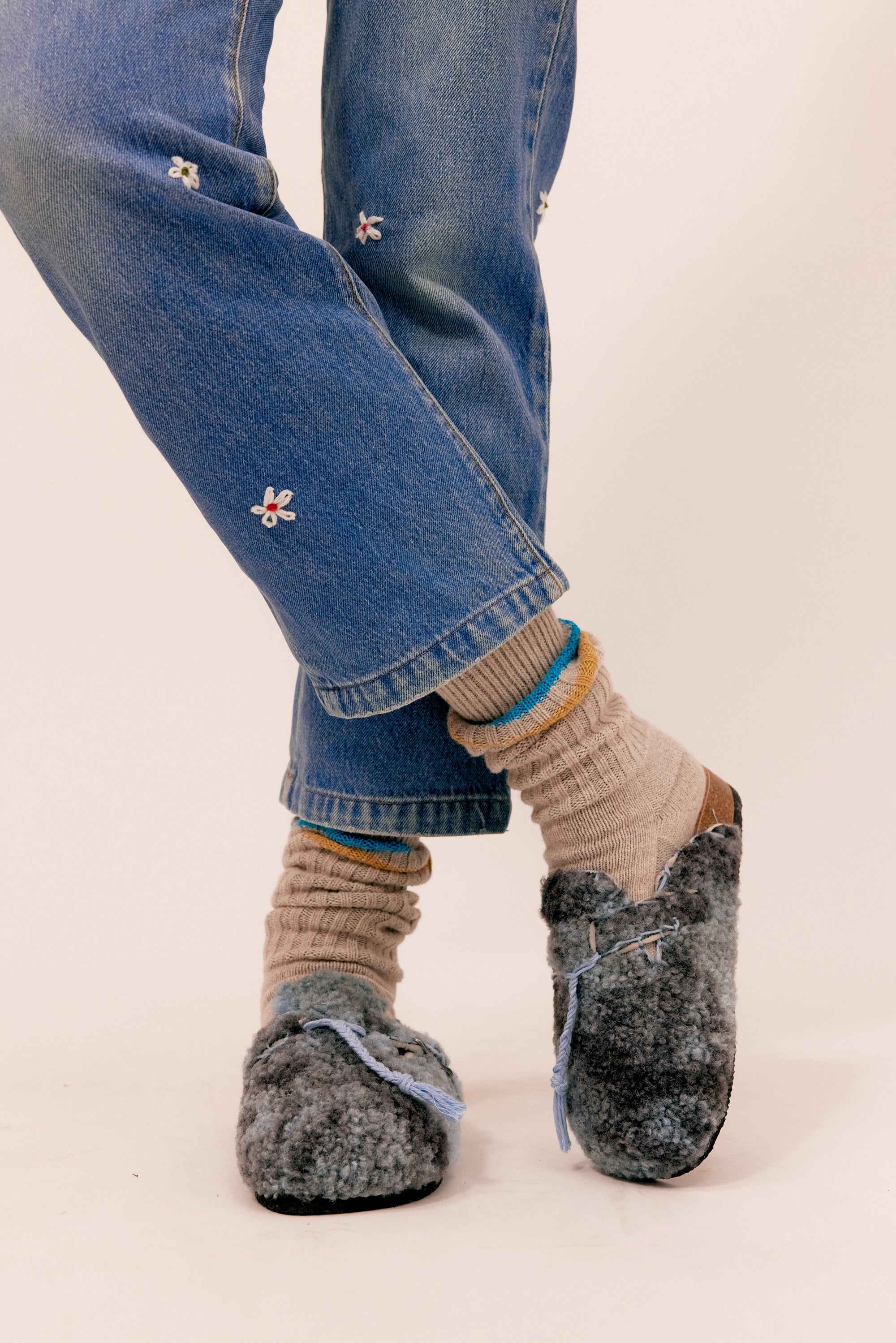 Virgin clog fur blue
