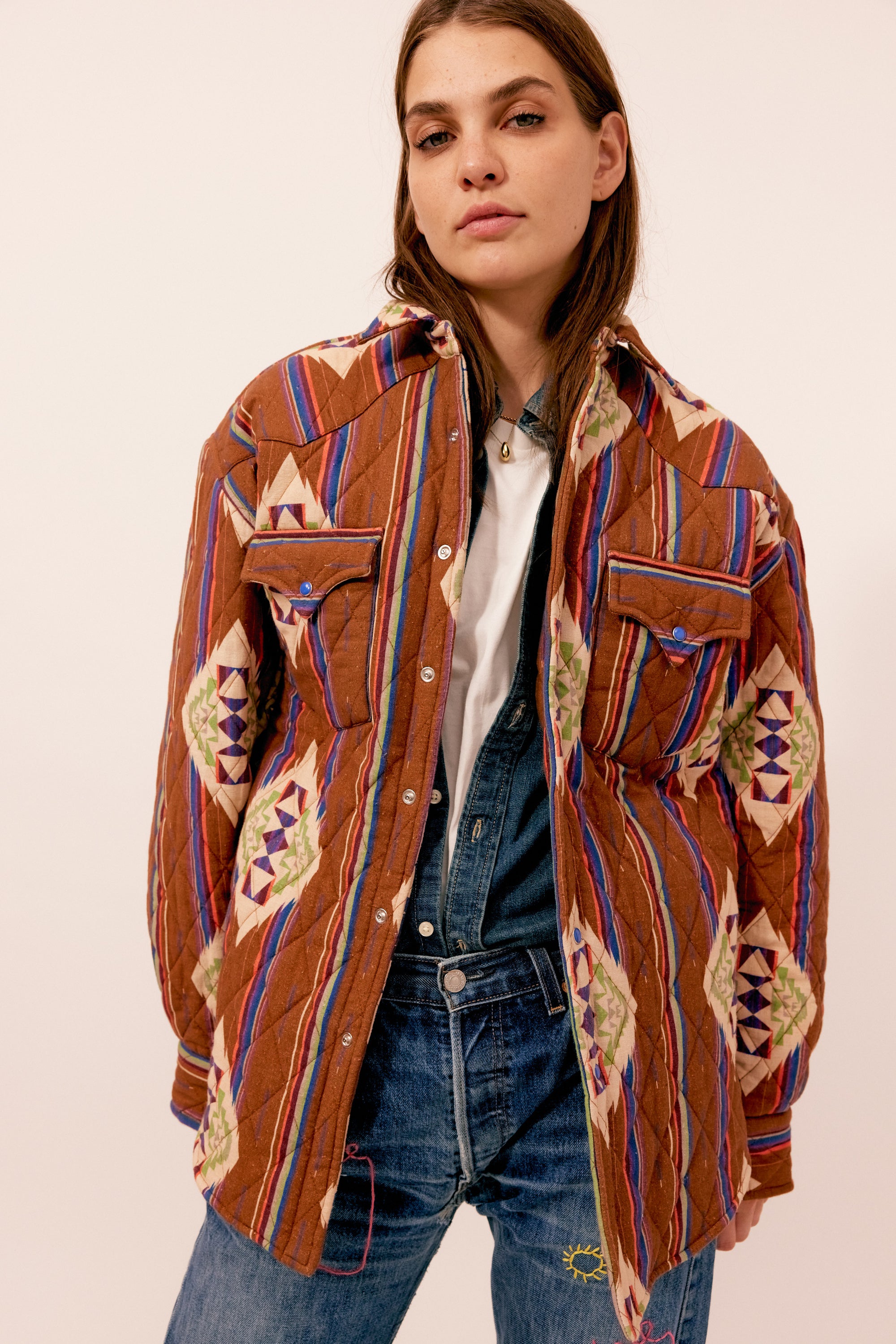 Quilt shirt jacket navajo