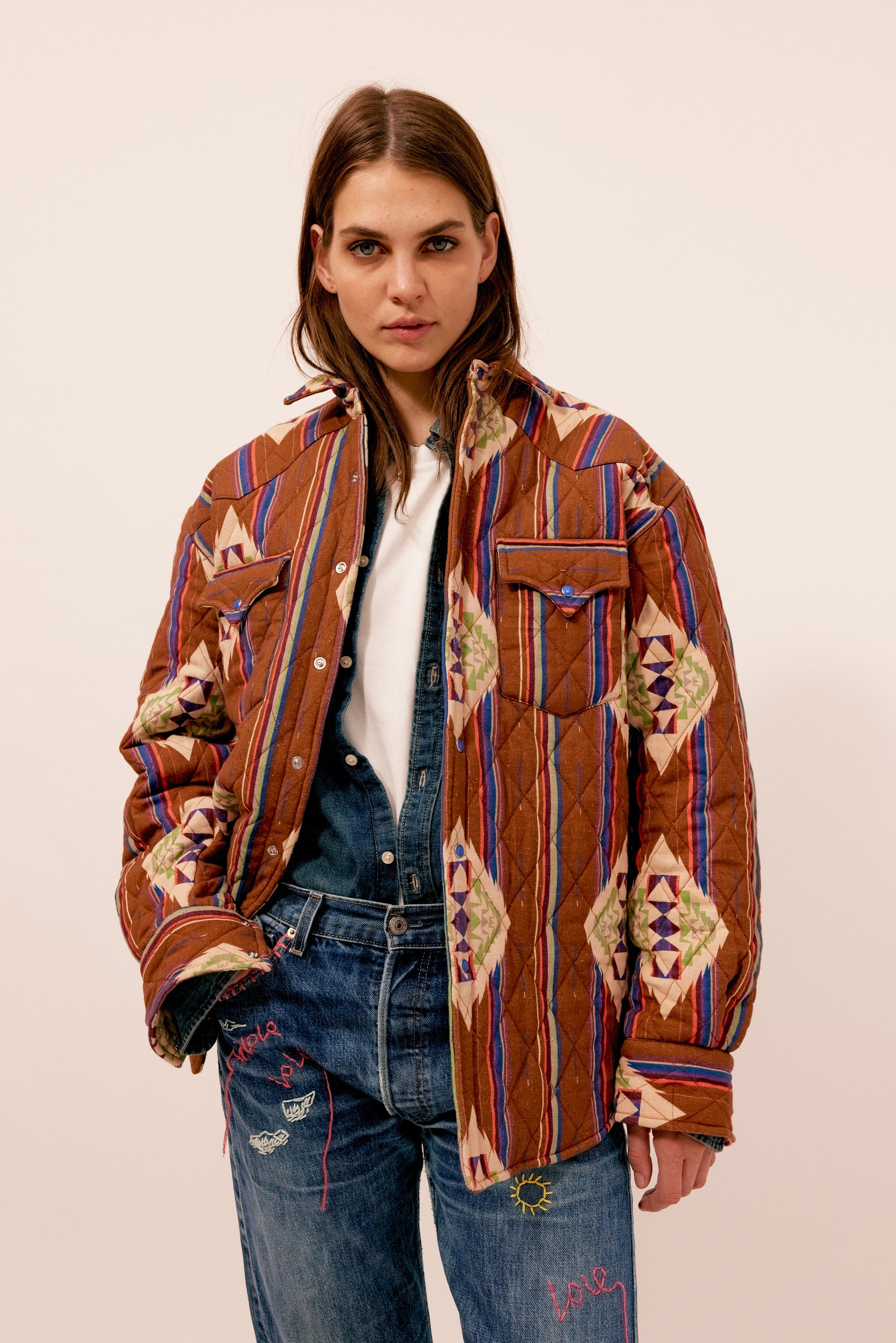 Quilt shirt jacket navajo