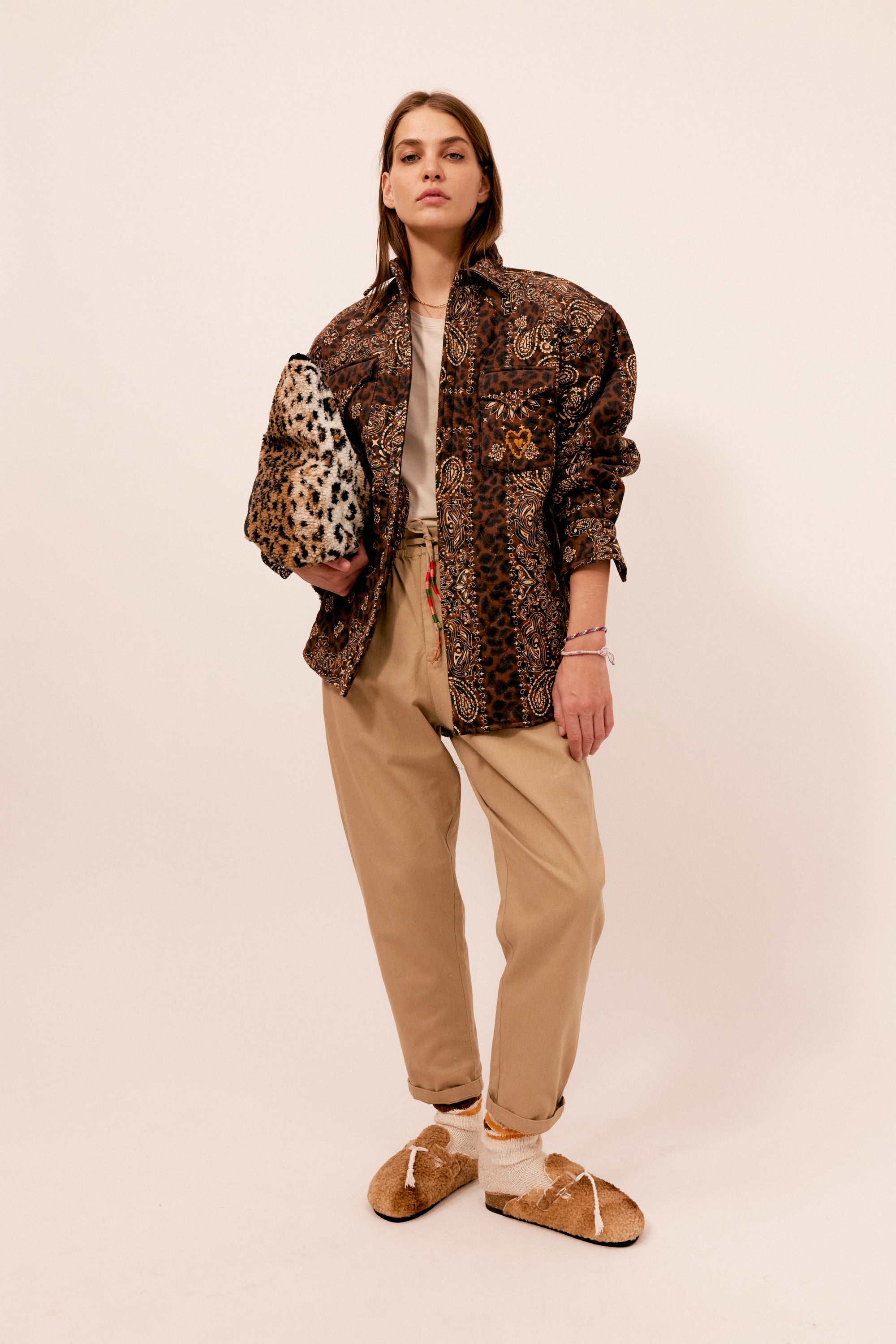 Veste chemise matelassée léopard (WH)