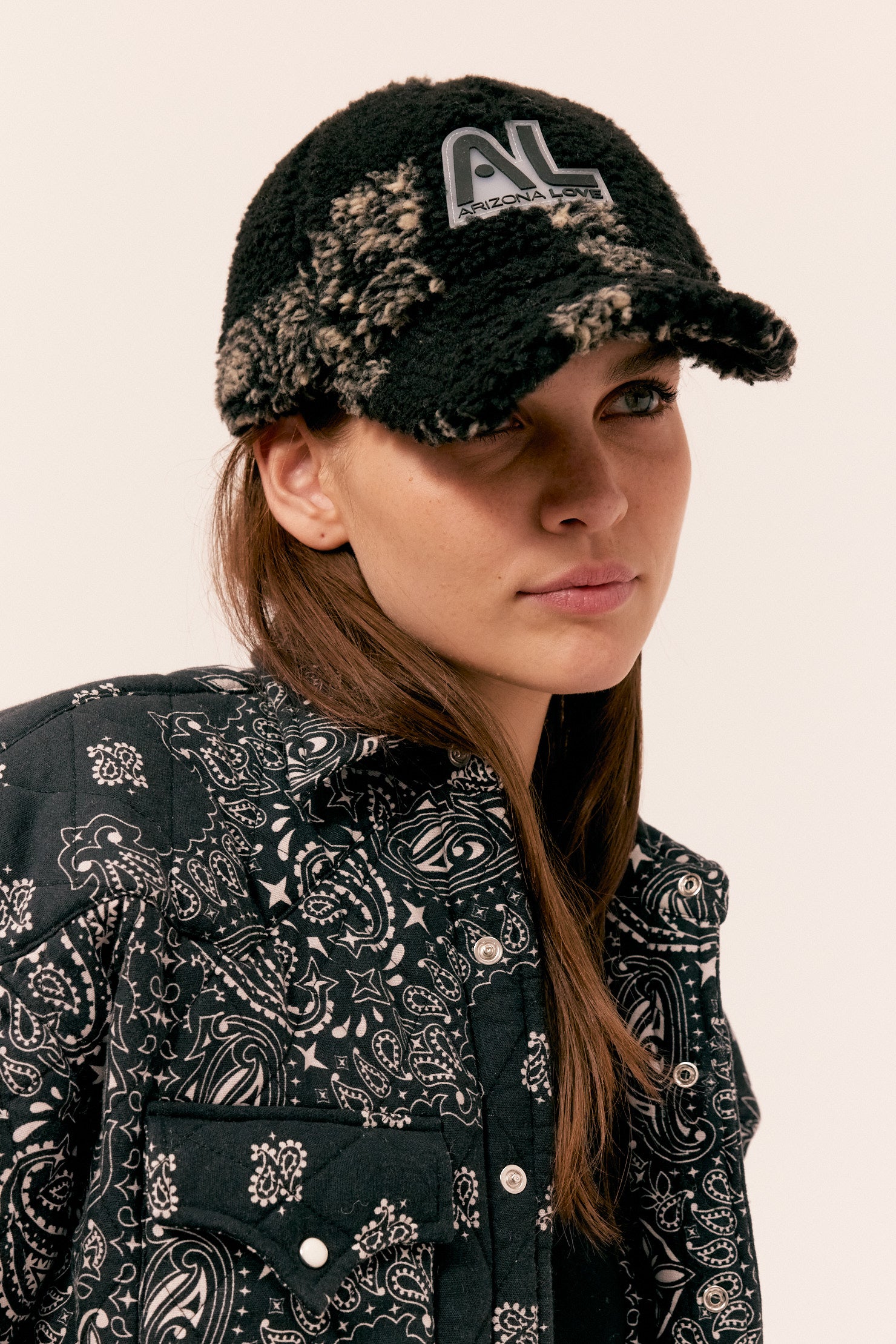 Casquette fourrure bandana noir