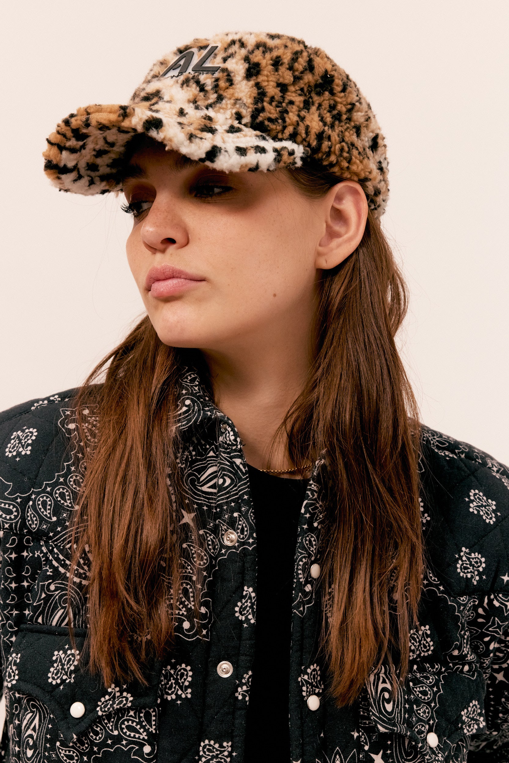 Casquette fourrure léopard