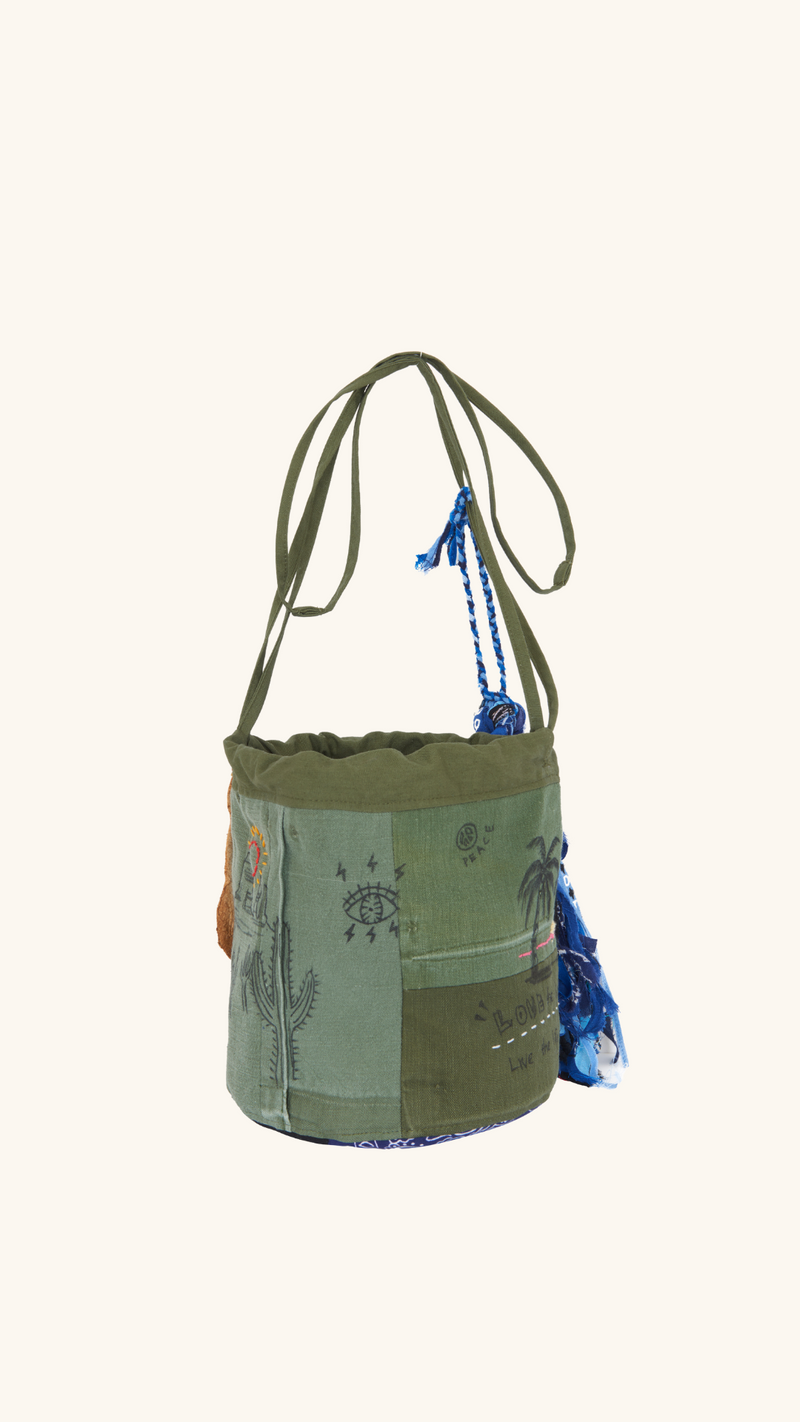 Sac Seau Militaire Kaki & Bleu