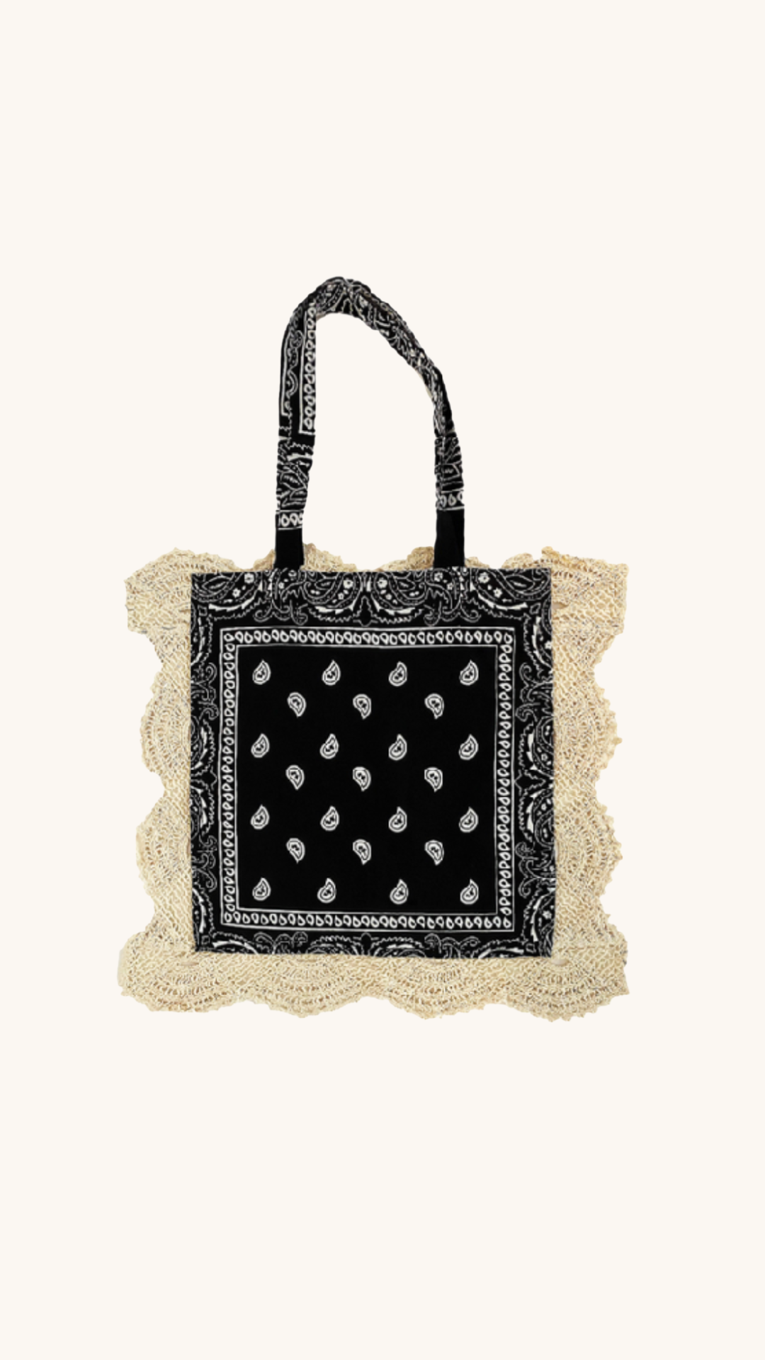 BEACH BAG CROCHET BLACK