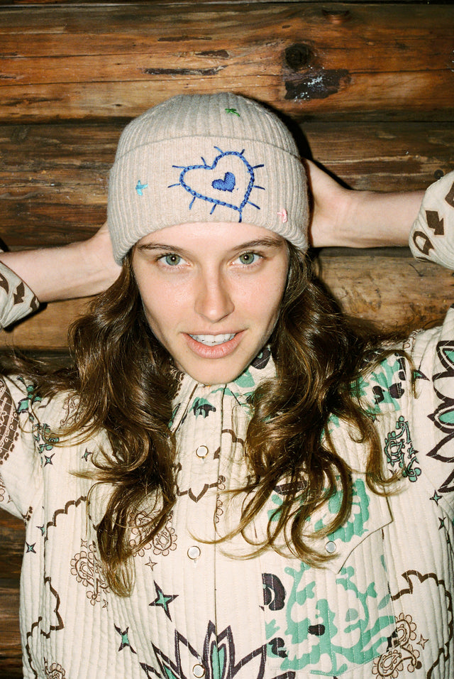 Bonnet en Maille Beige